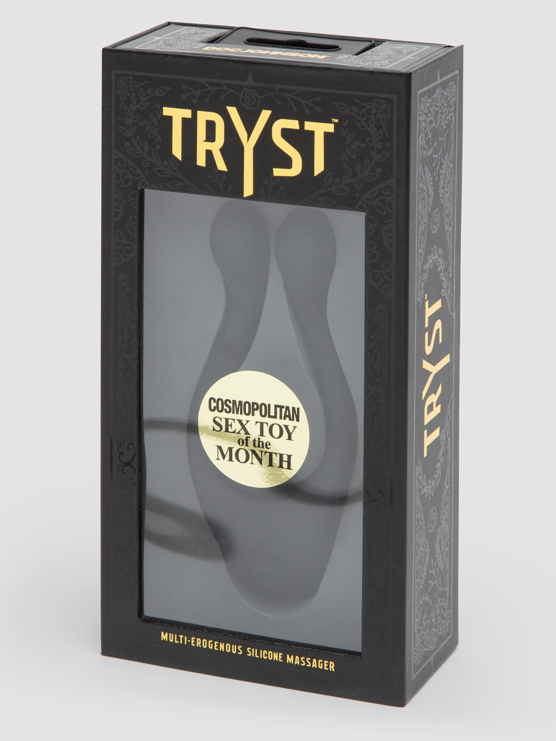 Doc Johnson Tryst Rechargeable 7 Function Multi-Erogenous Vibrator, Black, hi-res
