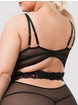 Lovehoney Parisienne Black Lace Plunge Chemise, Black, hi-res