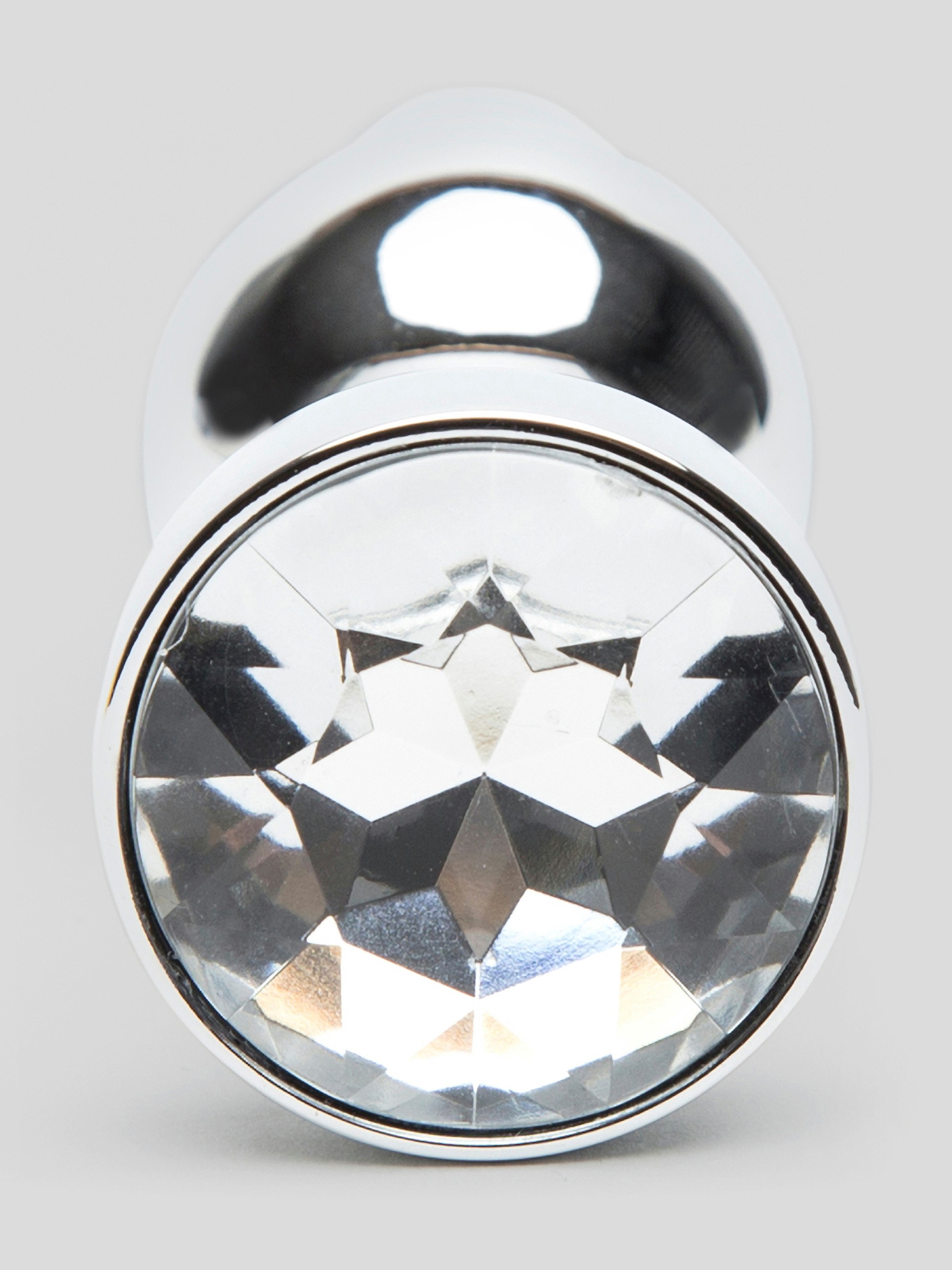 LuxGem Tapered Metal Jewelled Butt Plug 3.5 Inch, Silver, hi-res