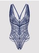 Lovehoney Late Night Liaison Blue Crotchless Lace Body, Navy, hi-res