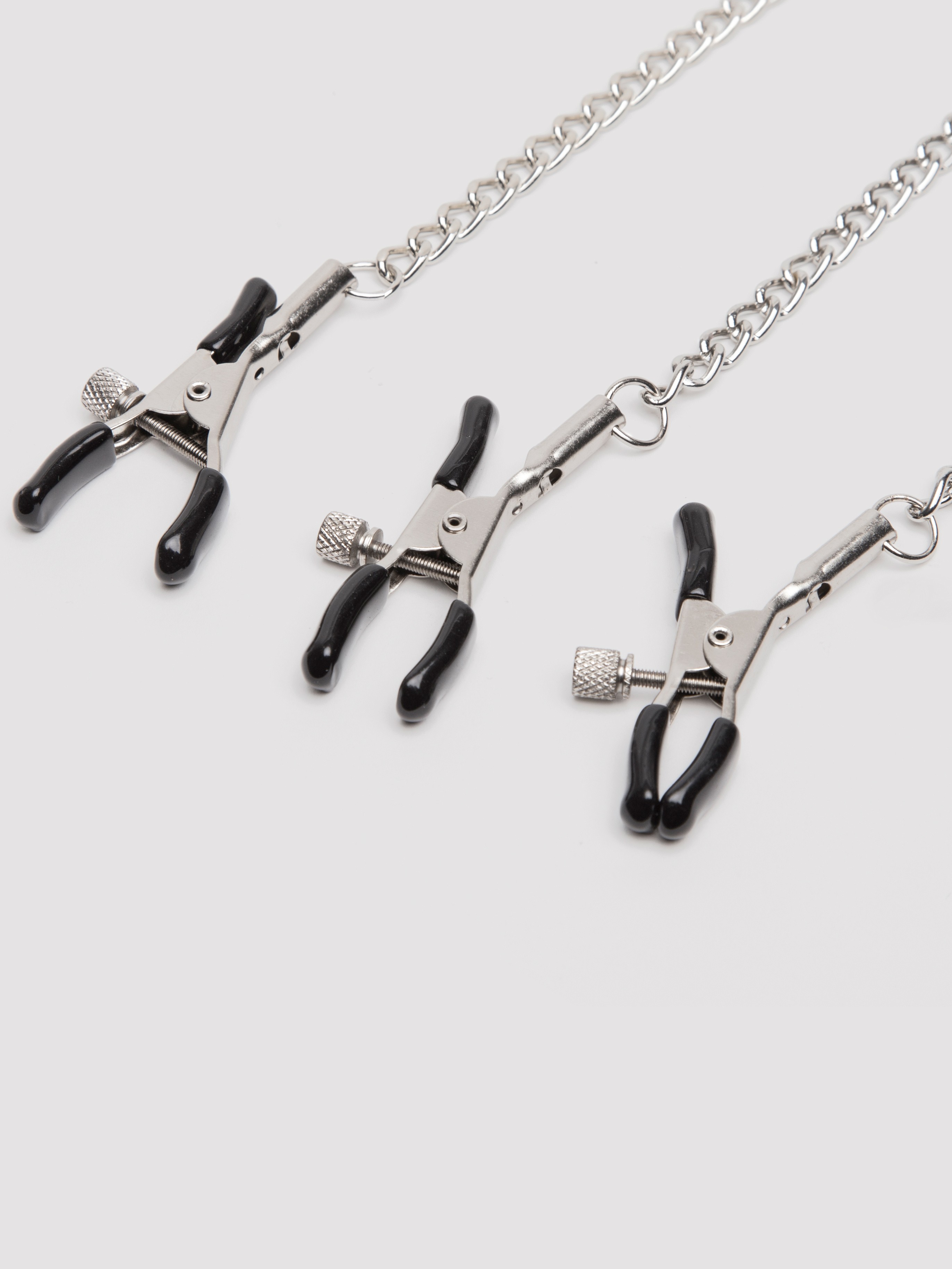 Nipple Play Adjustable Nipple and Clit Clamps, Silver, hi-res