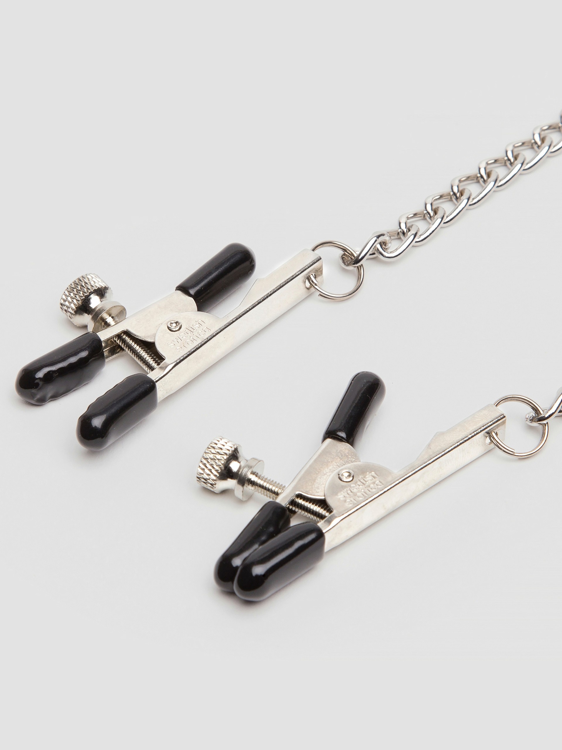 Nipple Play Adjustable Nipple Clamps with Chain, Silver, hi-res