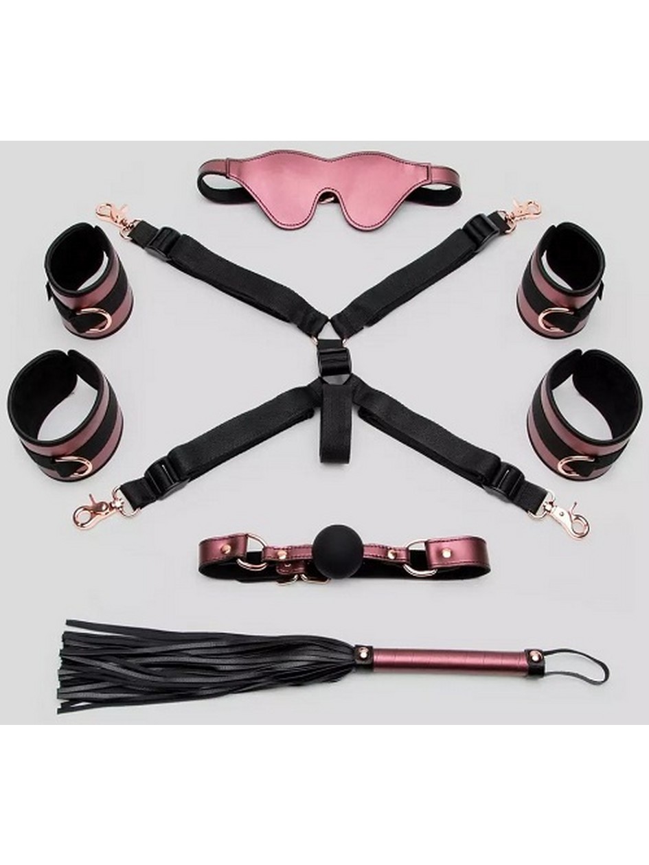 Bondage Boutique Seduce Me Lover's Bed Bondage Kit (4 Piece), Pink, hi-res