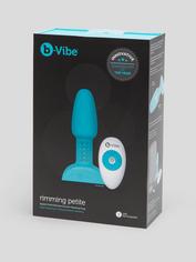 b-Vibe Remote Control Rechargeable Vibrating Rimming Butt Plug, Blue, hi-res