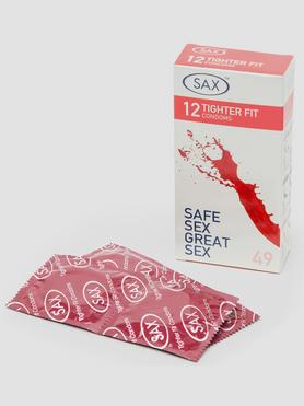SAX Tighter Fit 49mm Latex Condoms (12 Pack)