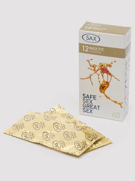 SAX Max Fit 60mm Large Latex Condoms (12 Pack)