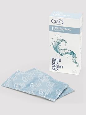 SAX Super Max 64mm Latex Condoms (12 Pack)