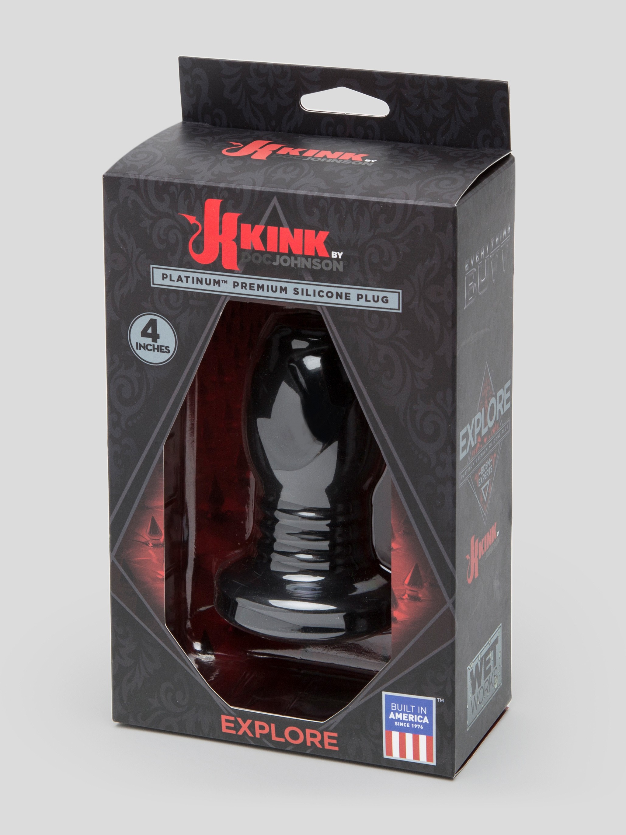 Doc Johnson Explore Tunnel Anal Plug 3.5 Inch, Black, hi-res