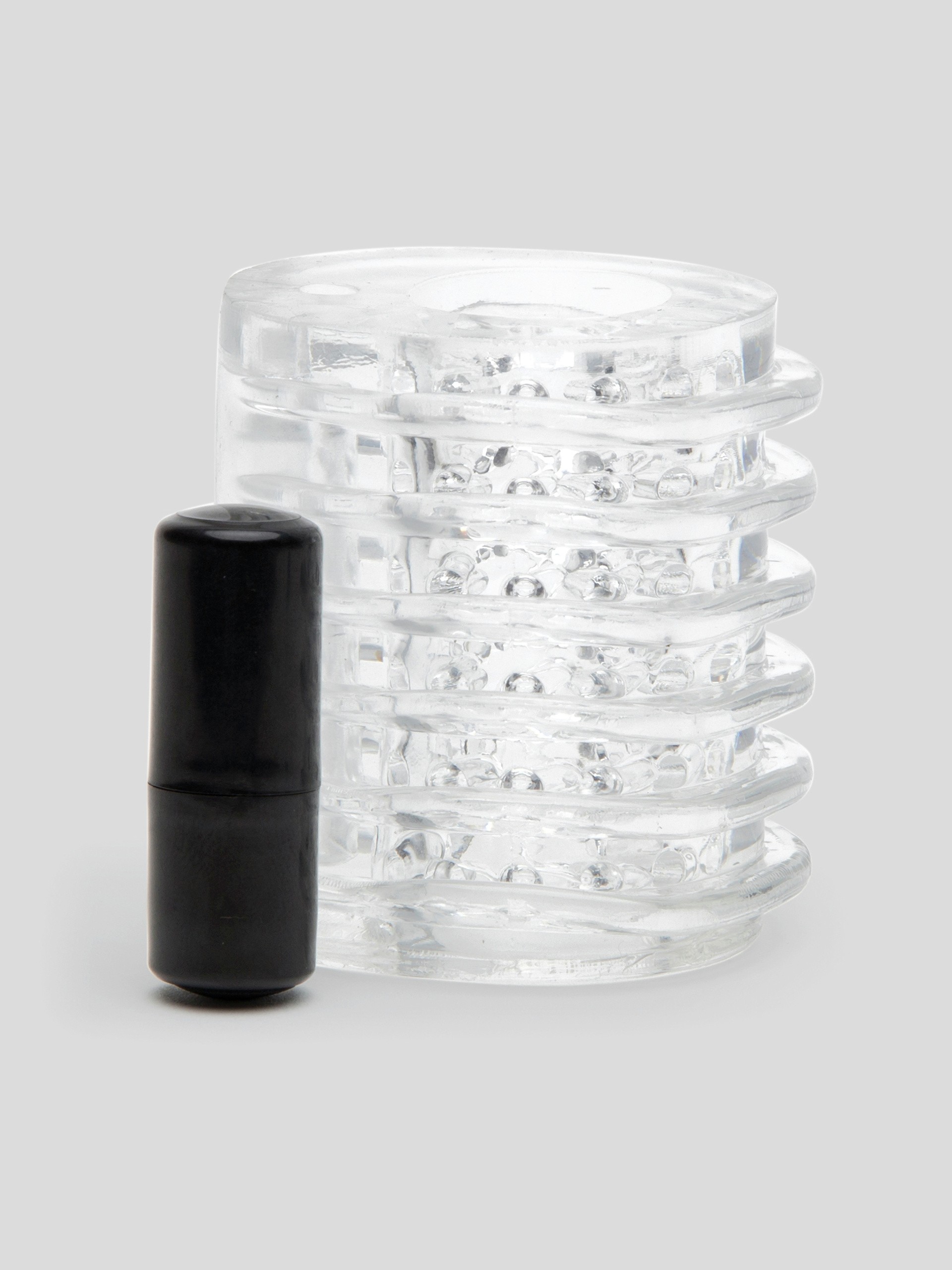 Lovehoney Head Master Vibrating Blow Job Stroker, Clear, hi-res