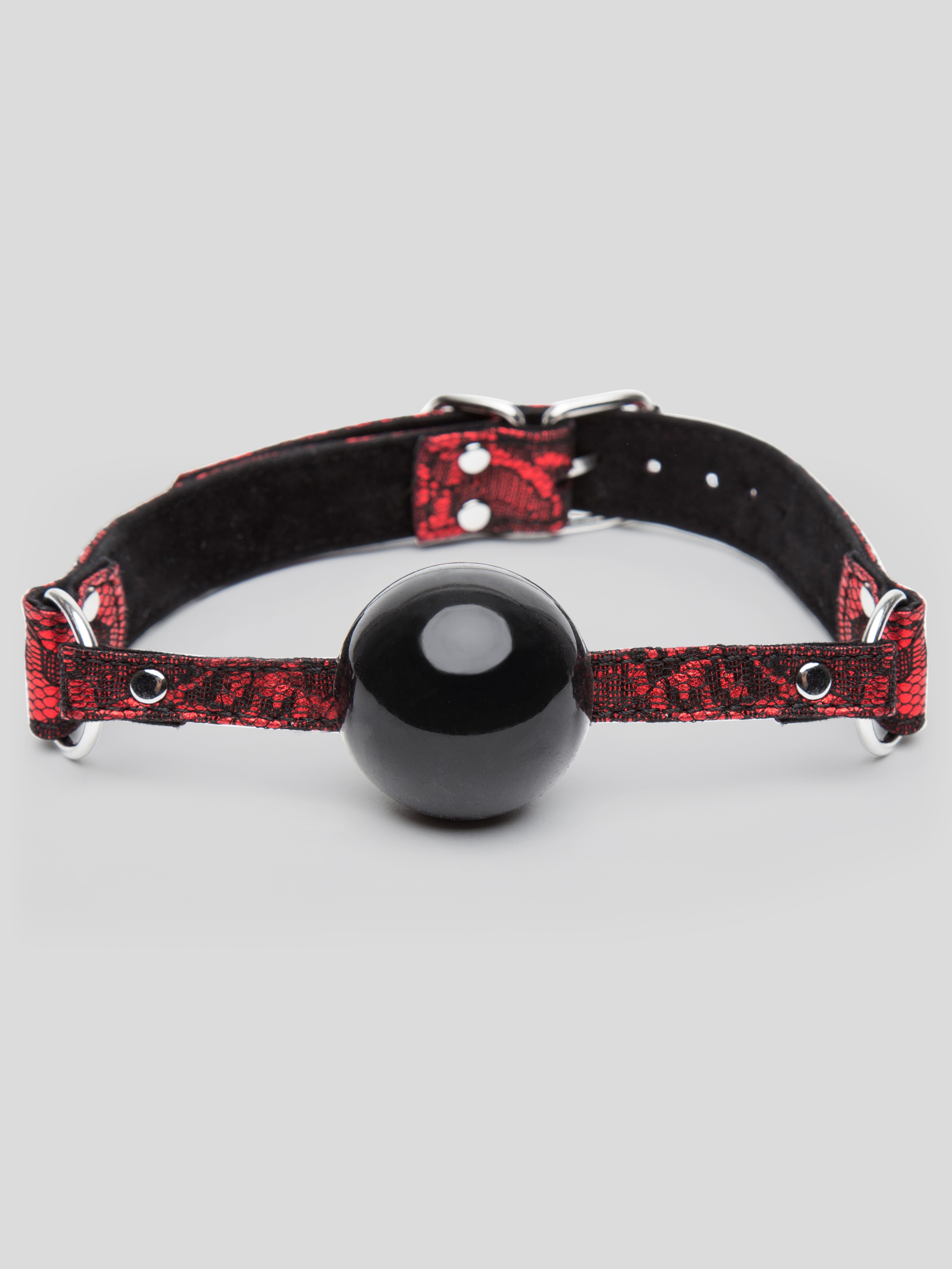 Bondage Boutique Silicone Ball Gag, Red, hi-res