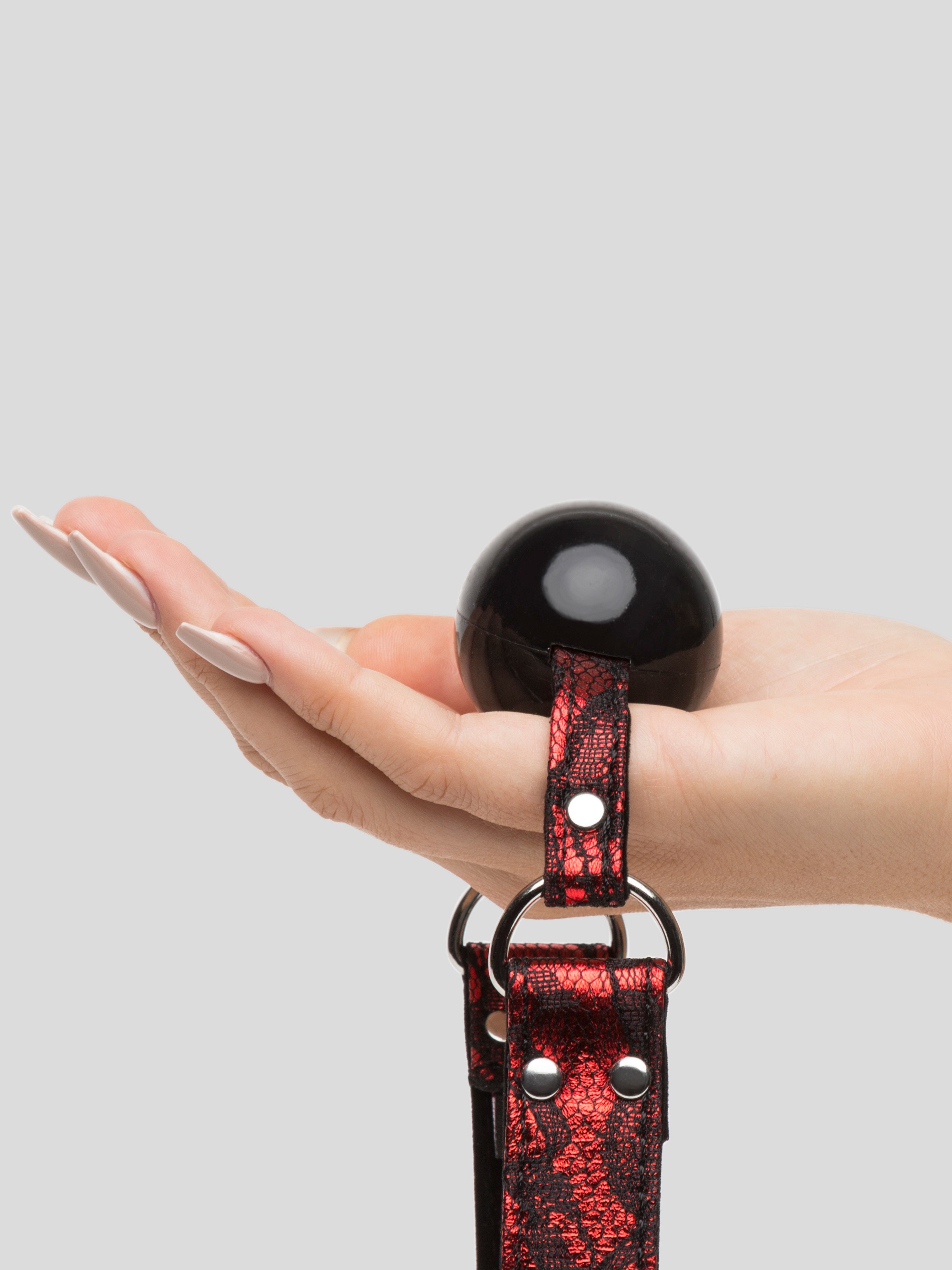 Bondage Boutique Silicone Ball Gag, Red, hi-res