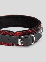 Bondage Boutique Lace Collar with Leash Set, Red, hi-res