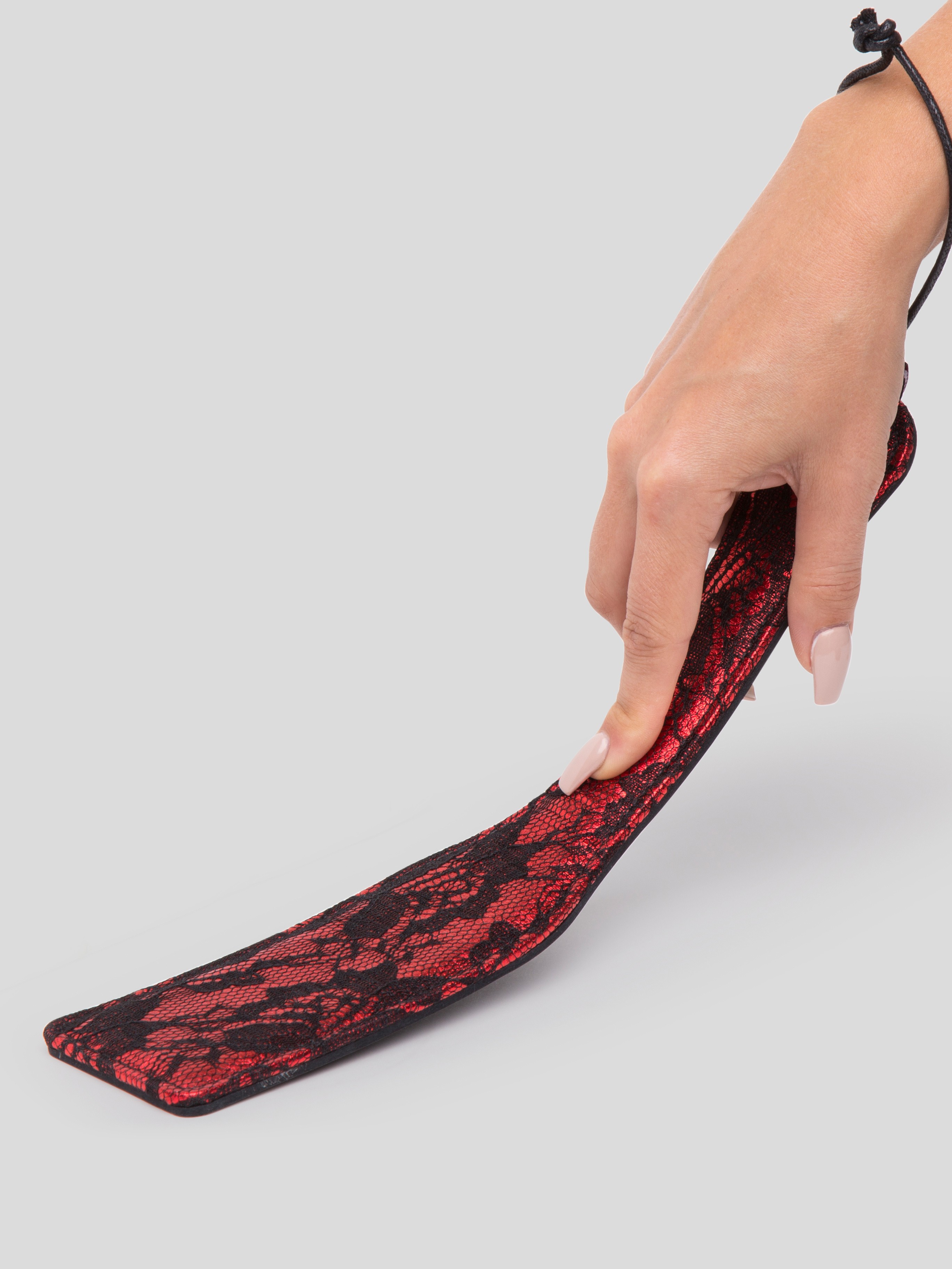 Bondage Boutique Leather and Lace Spanking Paddle, Red, hi-res
