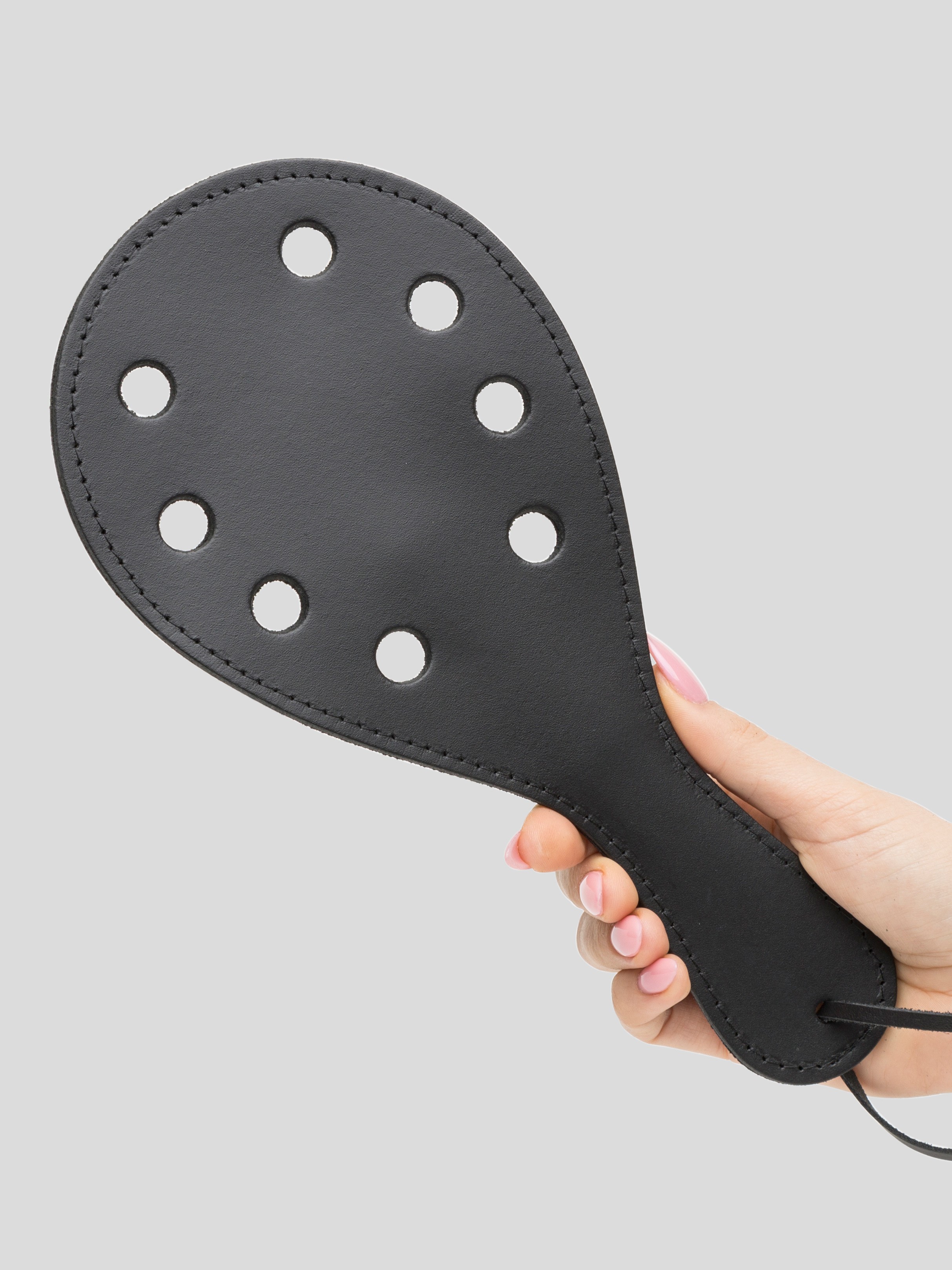 DOMINIX Deluxe Leather Spencer Spanking Paddle, Black, hi-res