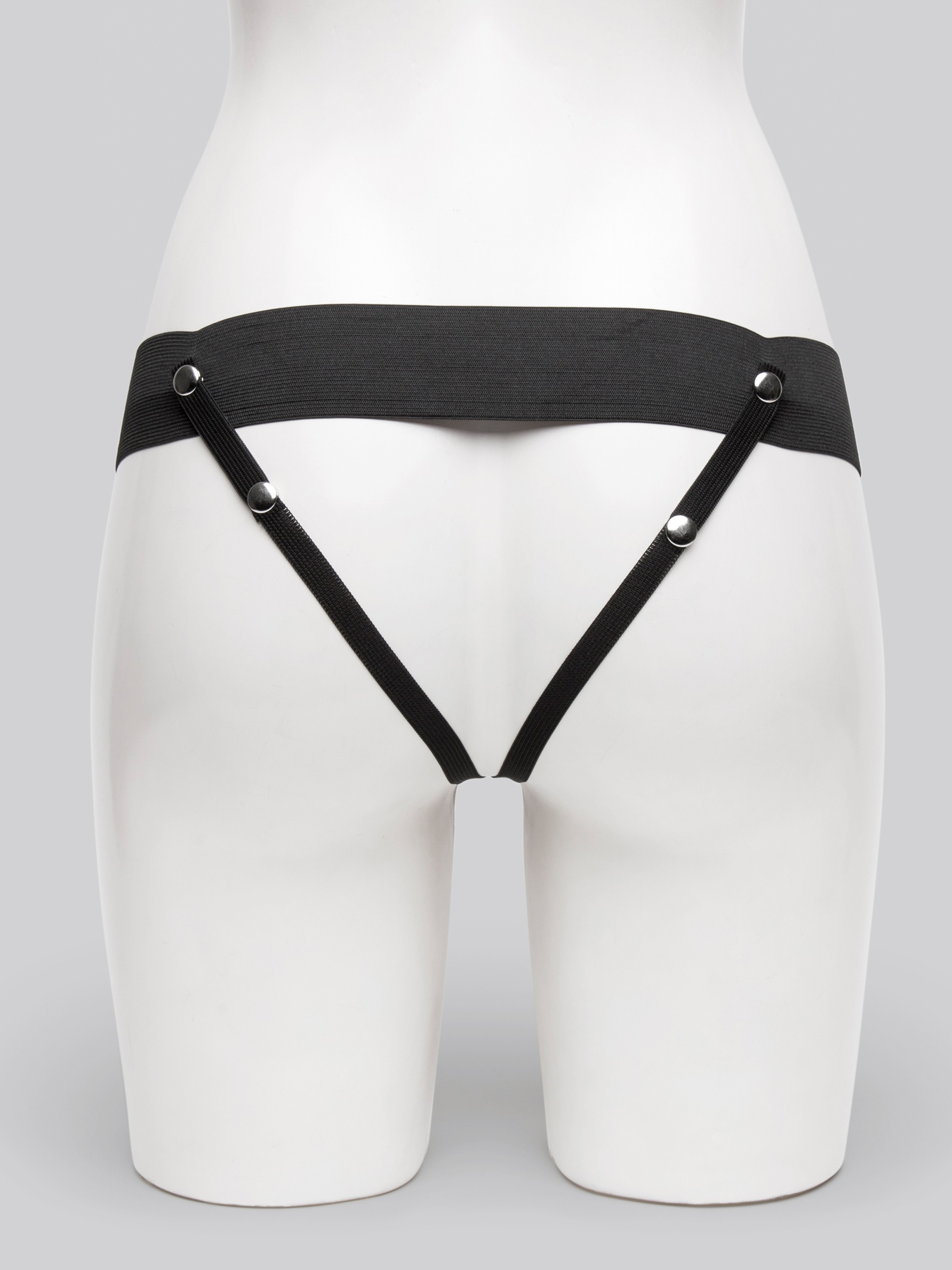 Lovehoney Perfect Partner Unisex Hollow Vibrating Strap-On 8 Inch, Black, hi-res