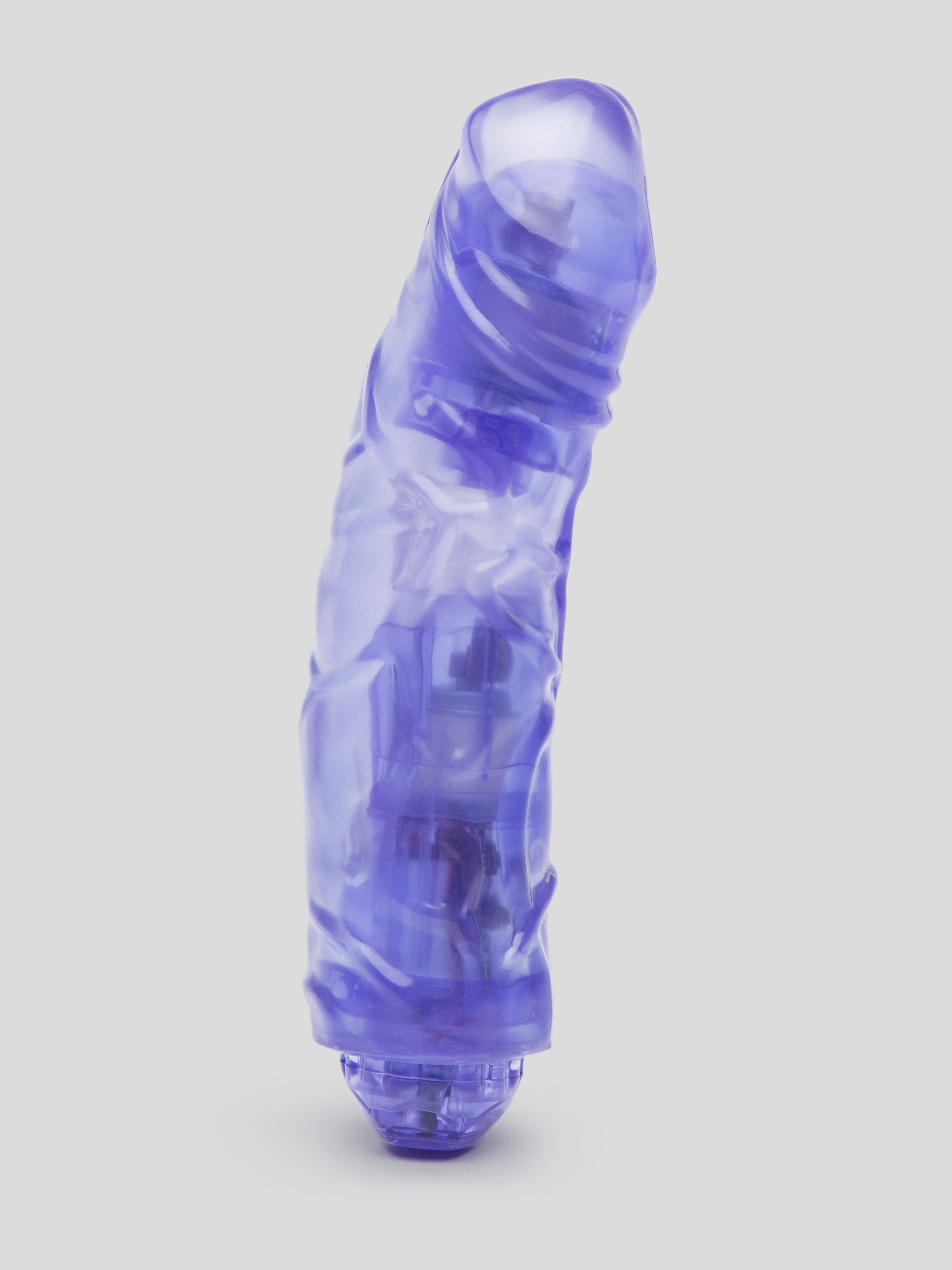 Dual Motor Rechargeable Extra Girthy Realistic Dildo Vibrator 8 Inch - Purple