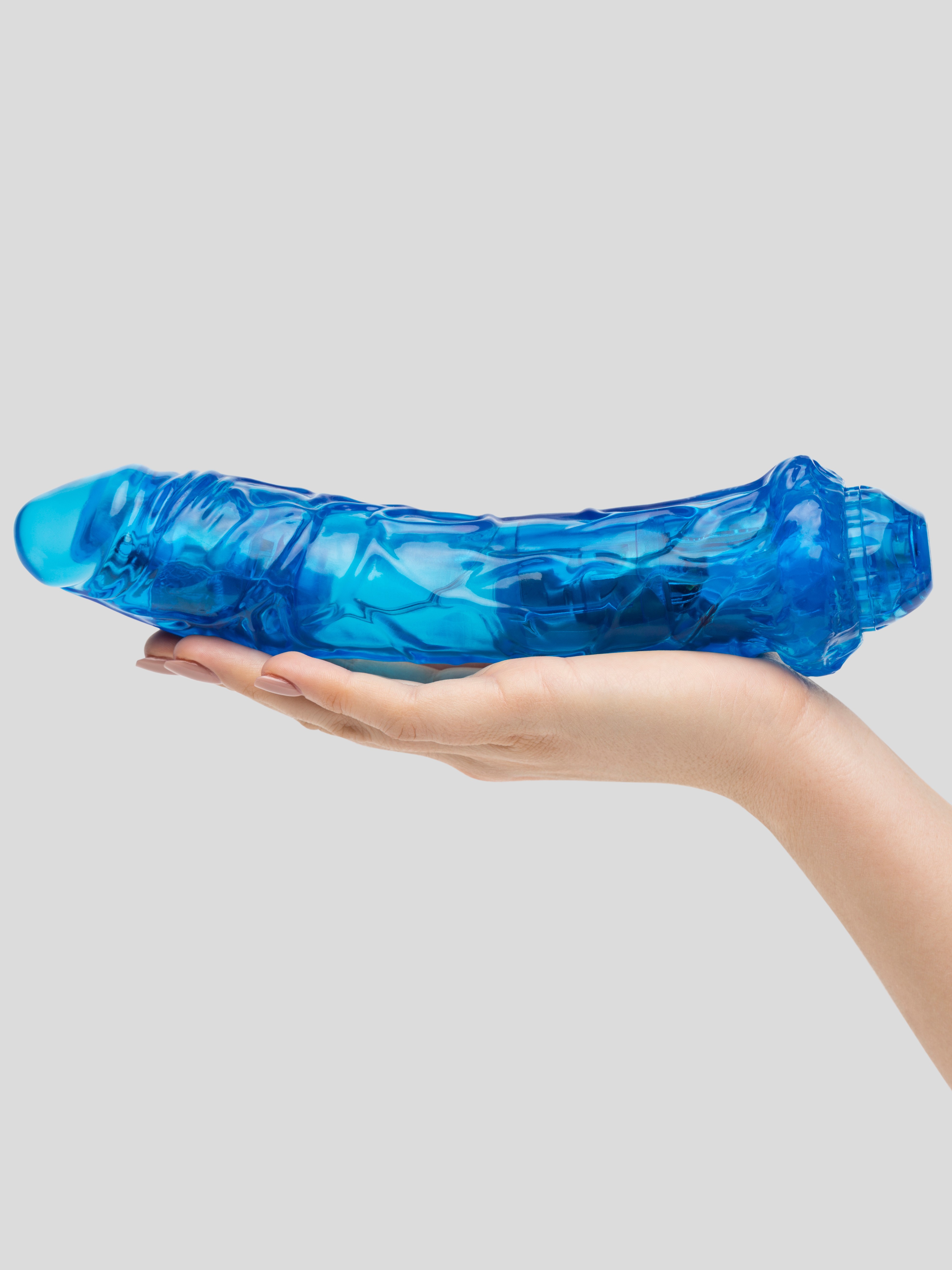 Dual Motor Rechargeable 10 Function Realistic Dildo Vibrator 9 Inch, Blue, hi-res