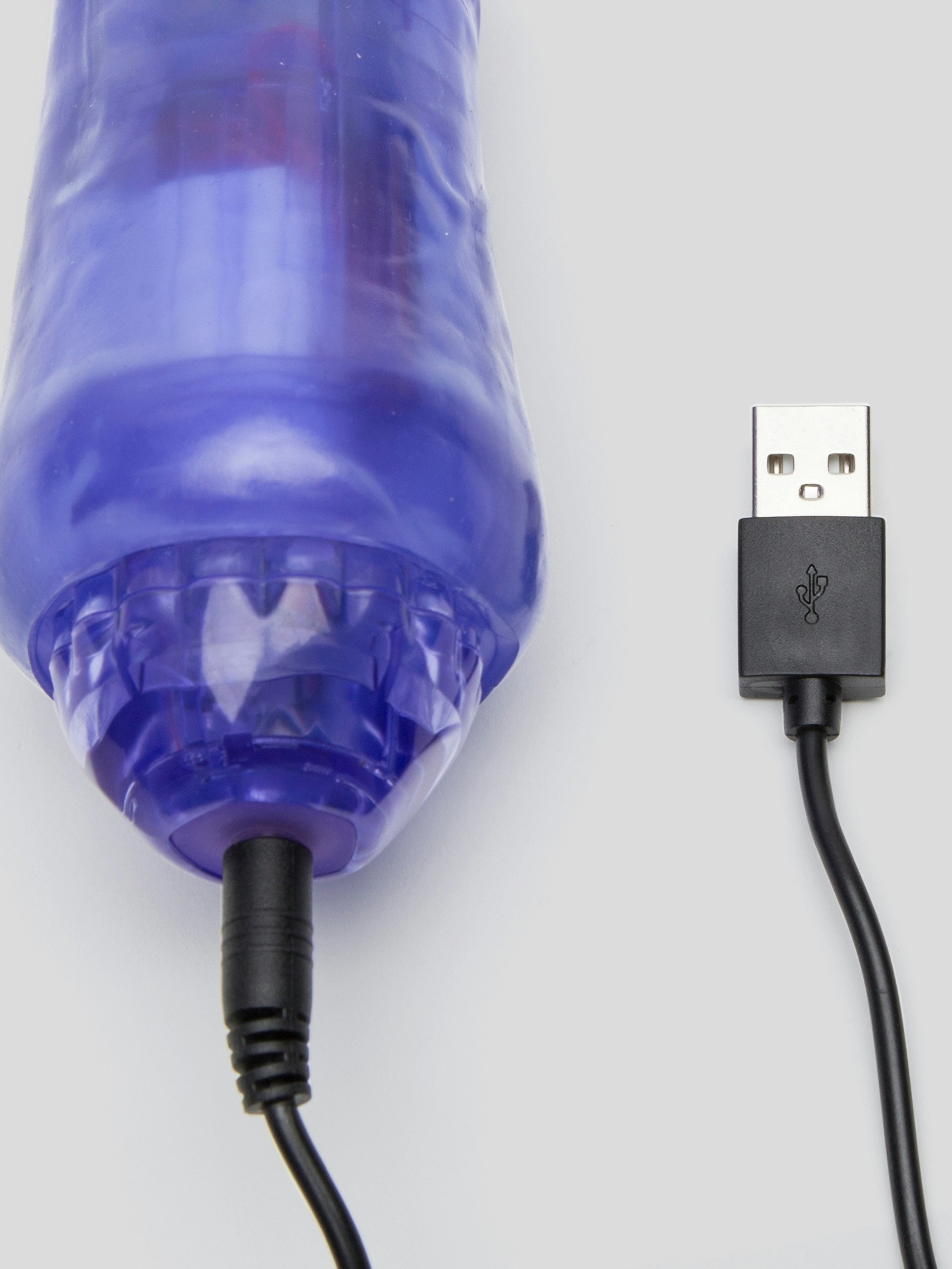 Dual Motor Rechargeable Slimline Realistic Dildo Vibrator 9 Inch, Purple, hi-res