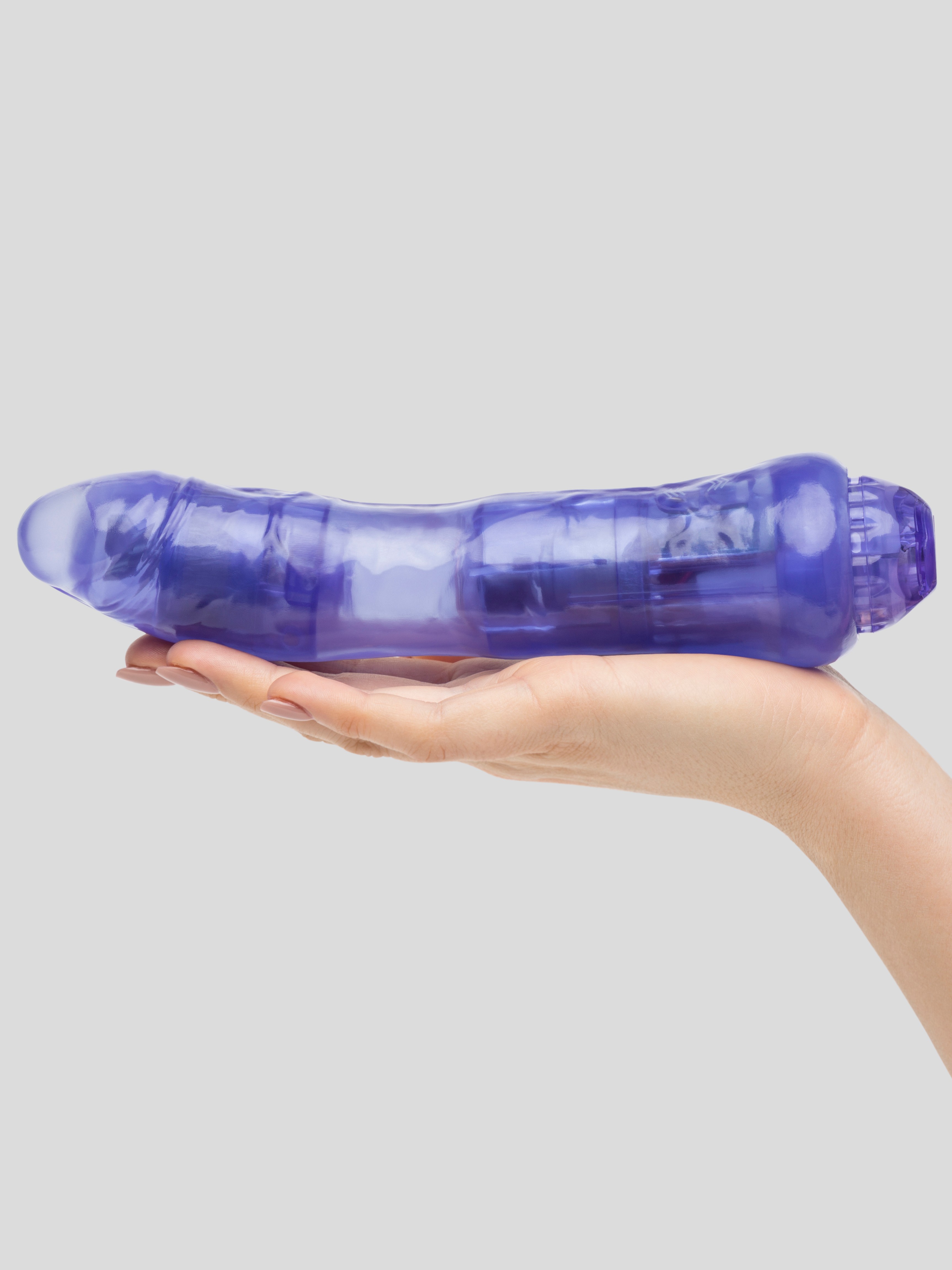 Dual Motor Rechargeable Slimline Realistic Dildo Vibrator 9 Inch, Purple, hi-res