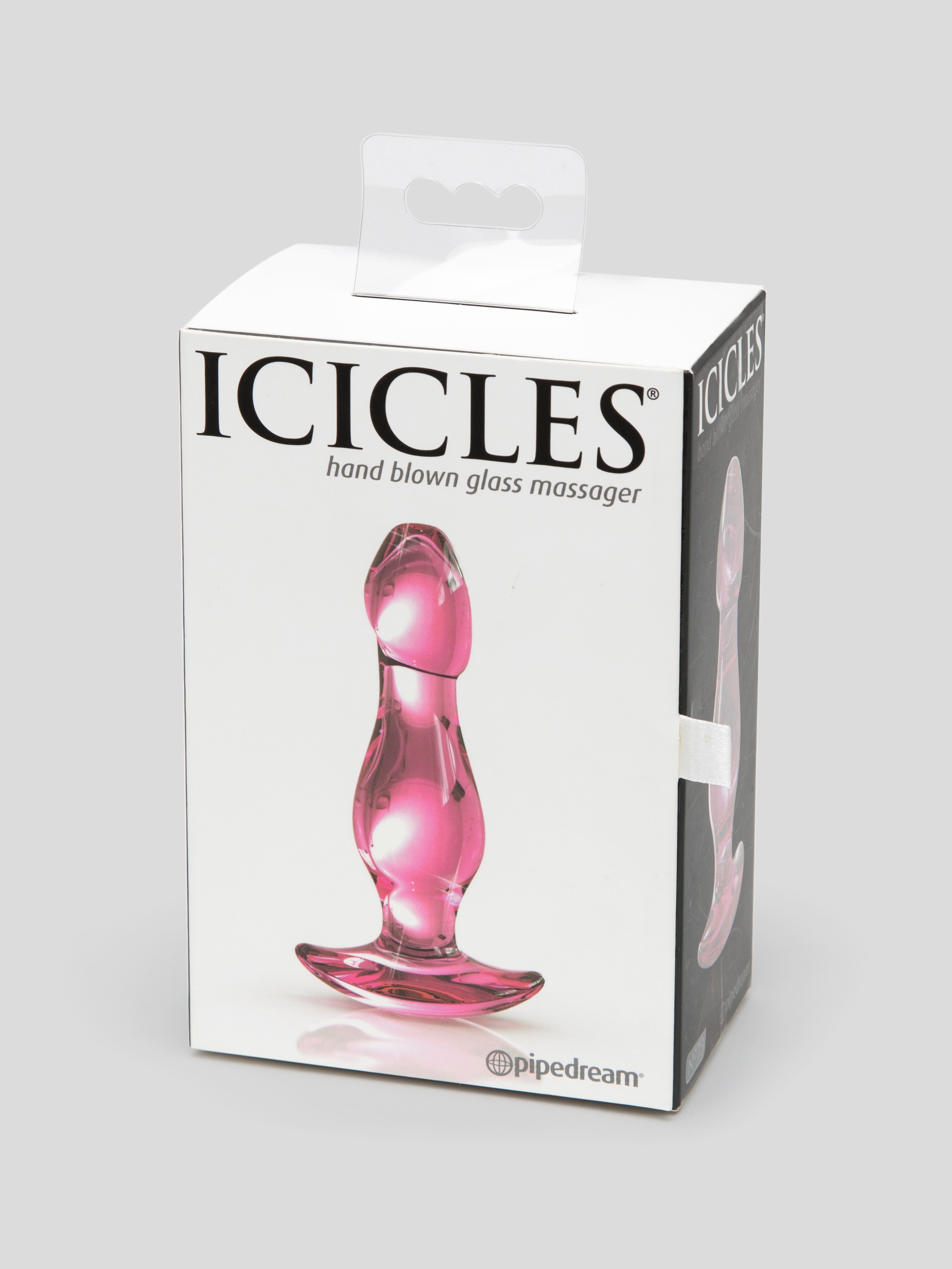 Icicles No 73 Mini Realistic Dildo Glass Butt Plug, Pink, hi-res