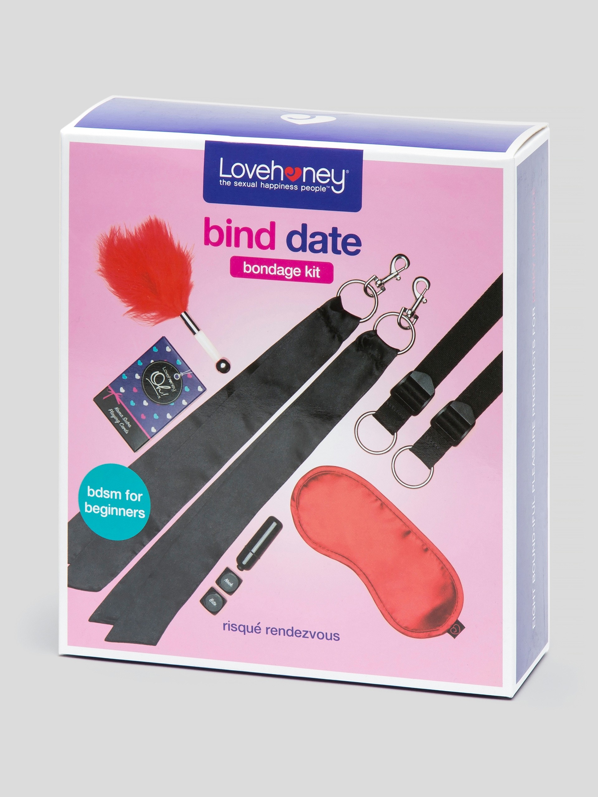 Lovehoney Bind Date Bondage Kit (8 Piece), Black, hi-res