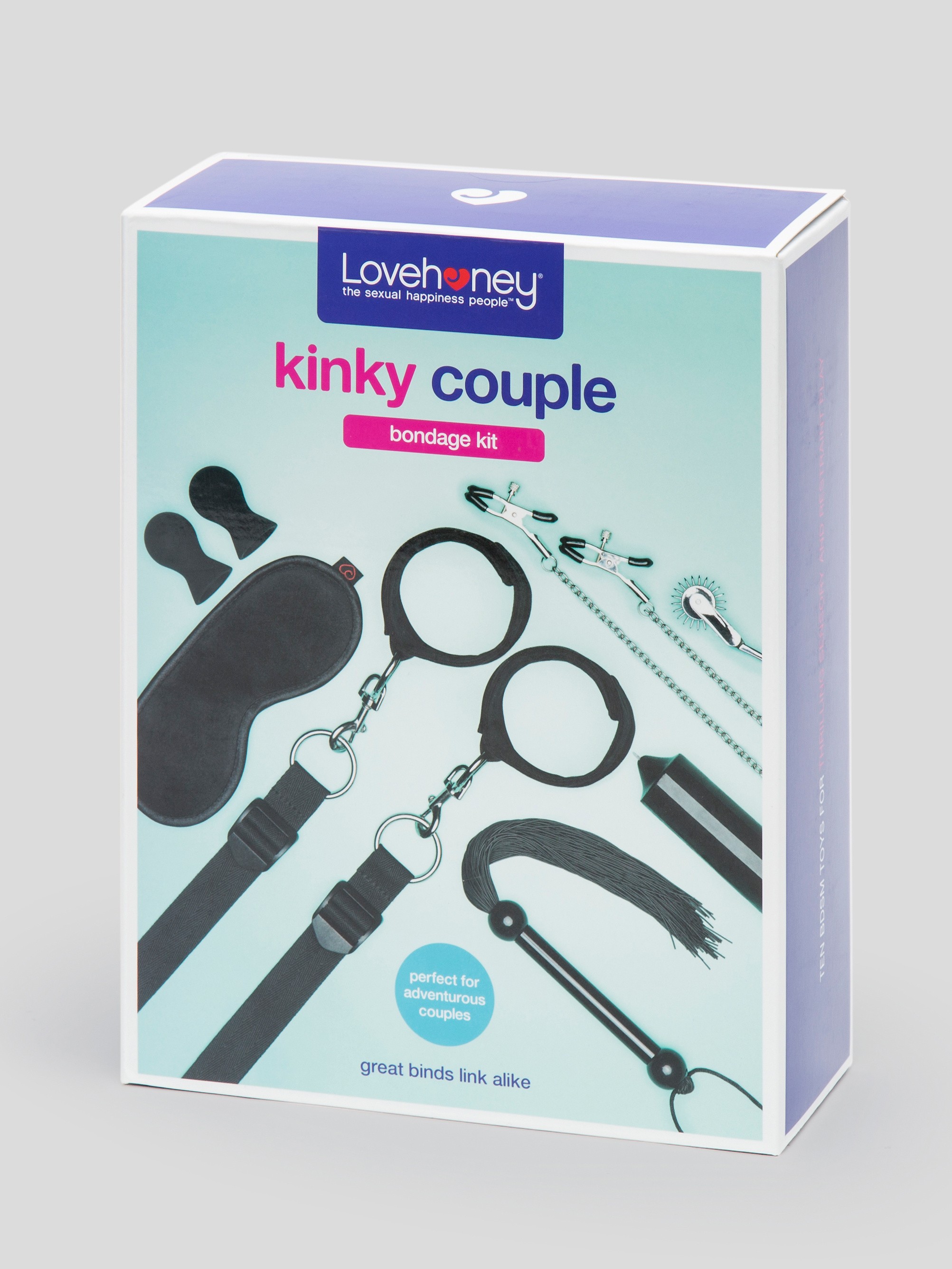 Lovehoney Kinky Couple Mega Bondage Kit (10 Piece), Black, hi-res