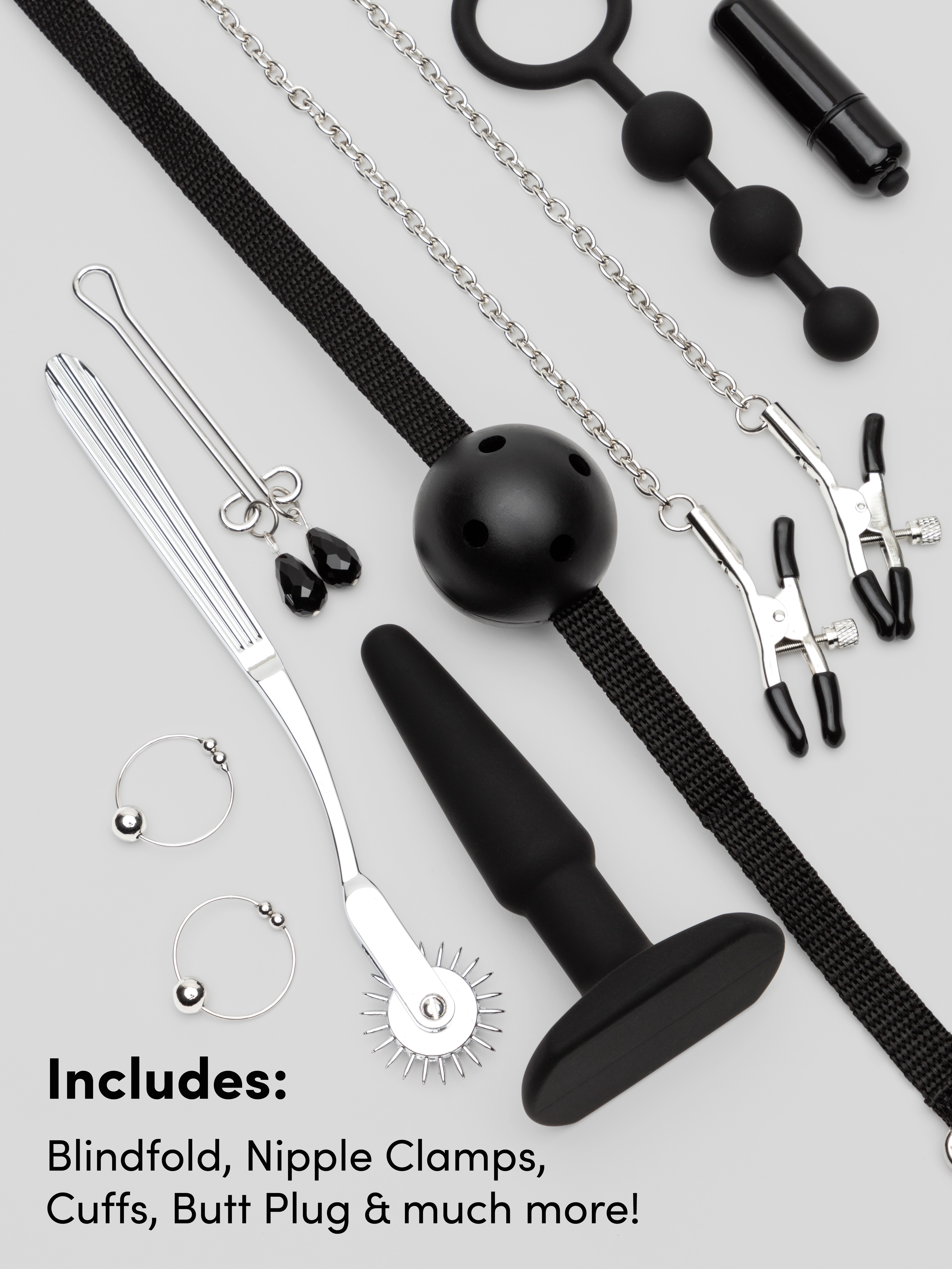Lovehoney All You Need Bondage Kit (20 Piece), Black, hi-res