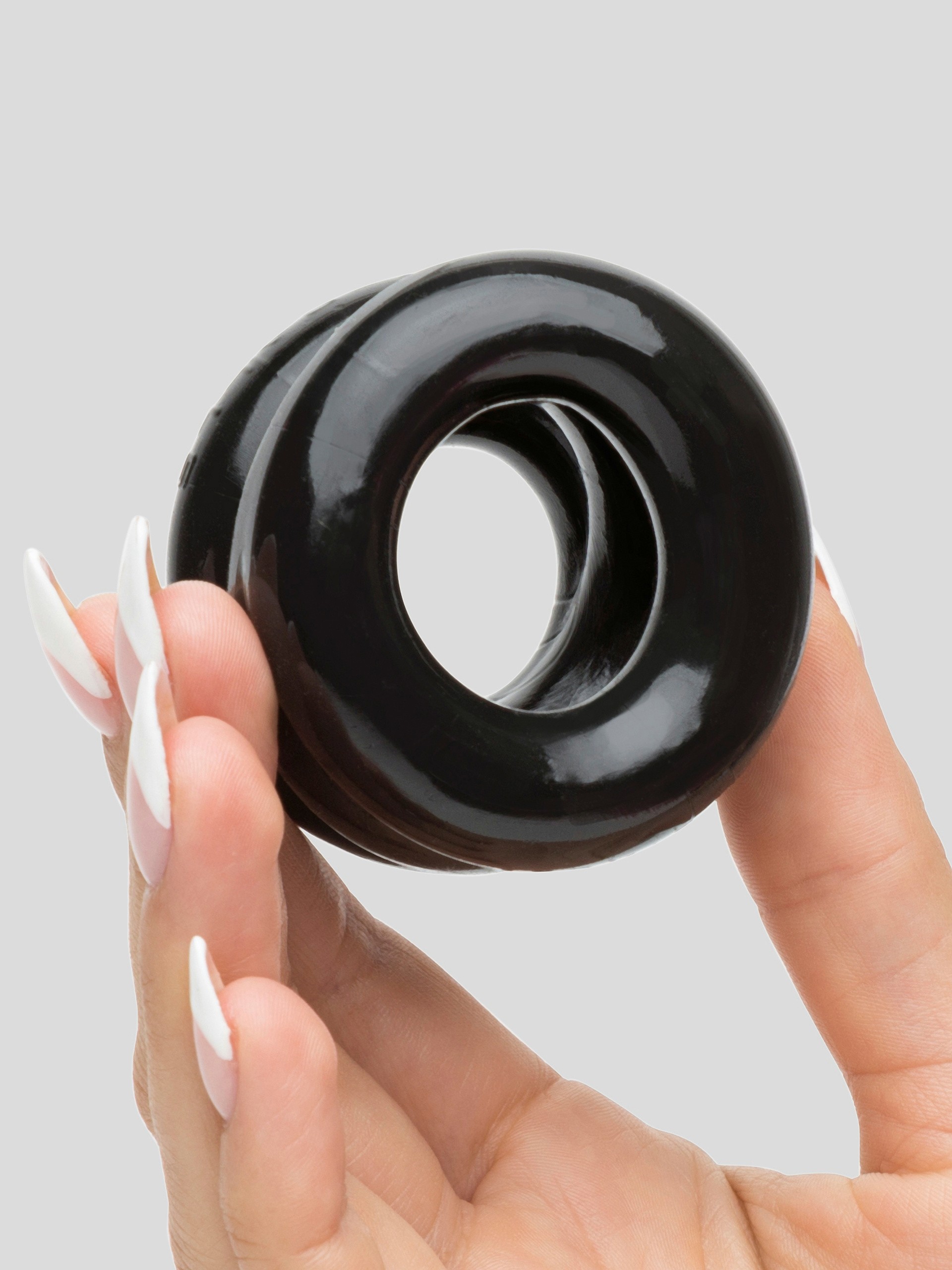 Oxballs Z-Balls 3-in-1 Cock Ring and Ball Stretcher, Black, hi-res