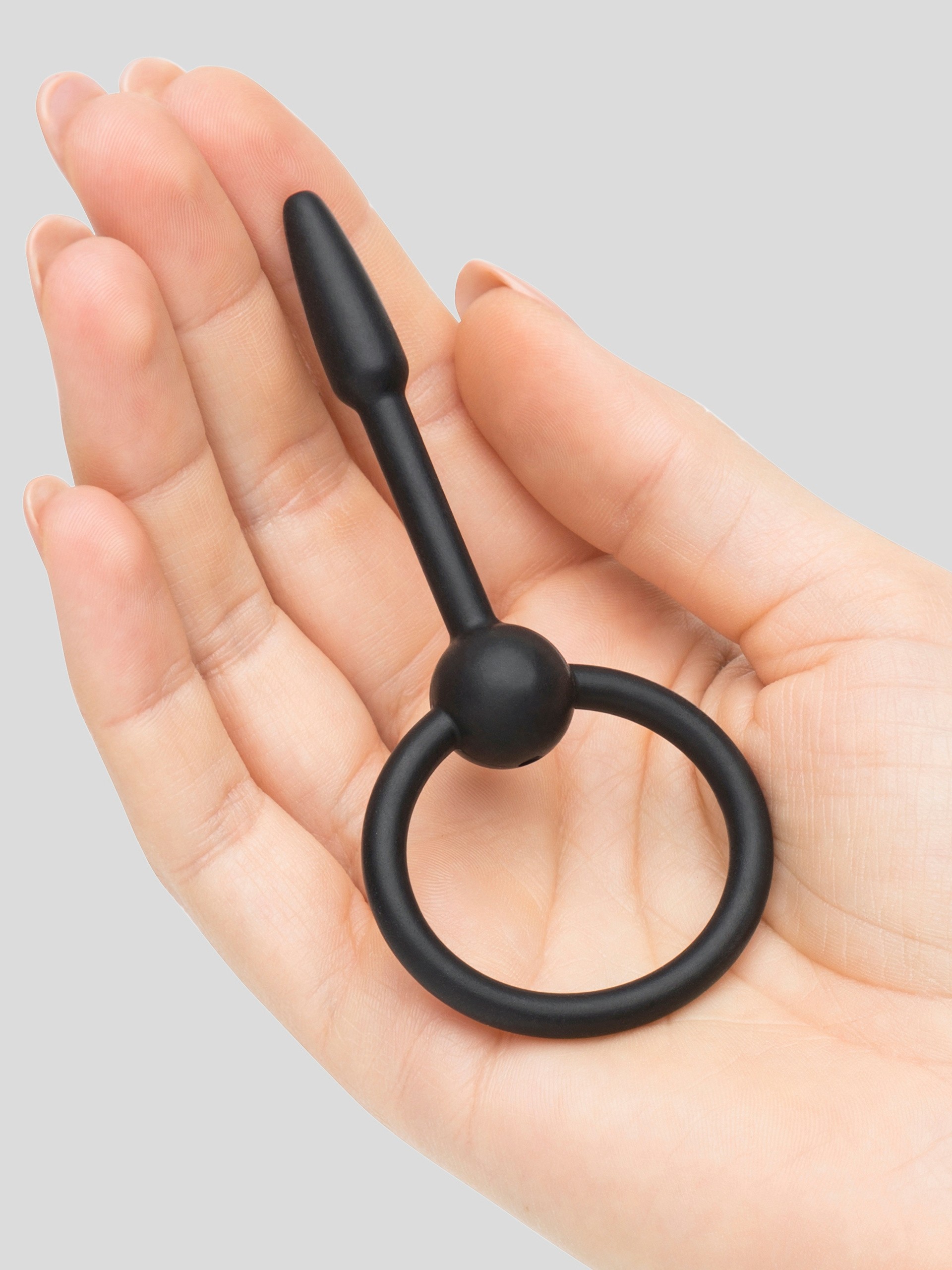 SINNER 8.5mm Silicone Cum-Thru Penis Plug, Black, hi-res