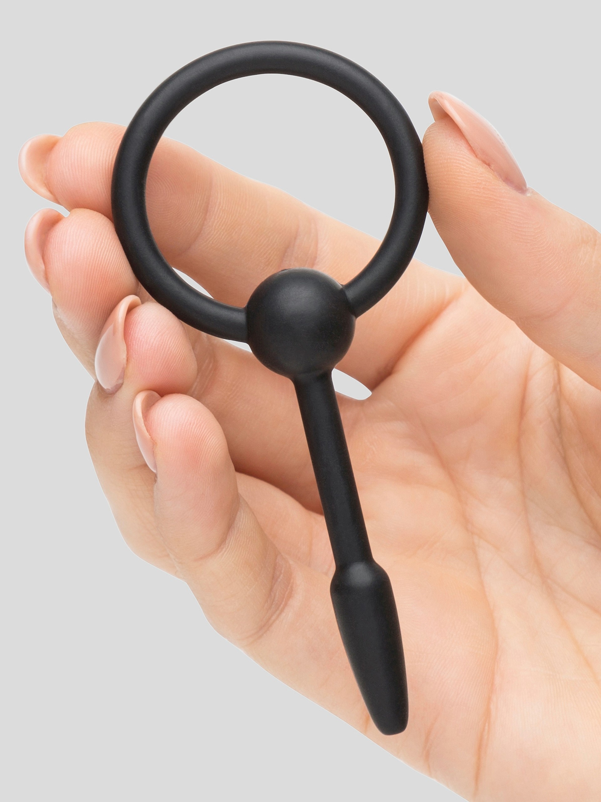 SINNER 8.5mm Silicone Cum-Thru Penis Plug, Black, hi-res