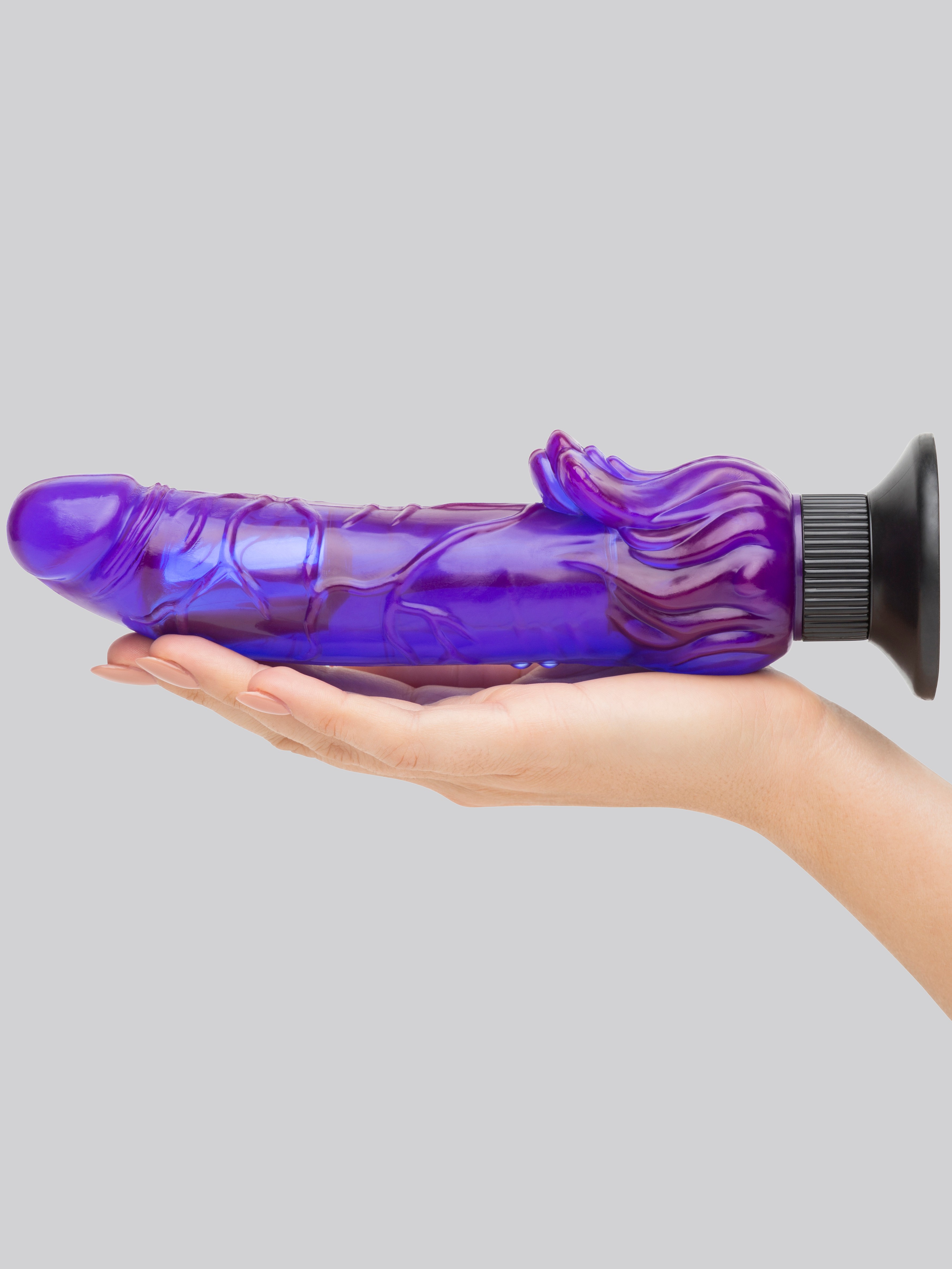 Lovehoney Triple Tickler Suction Cup Dildo Vibrator 5.5 Inch, Purple, hi-res