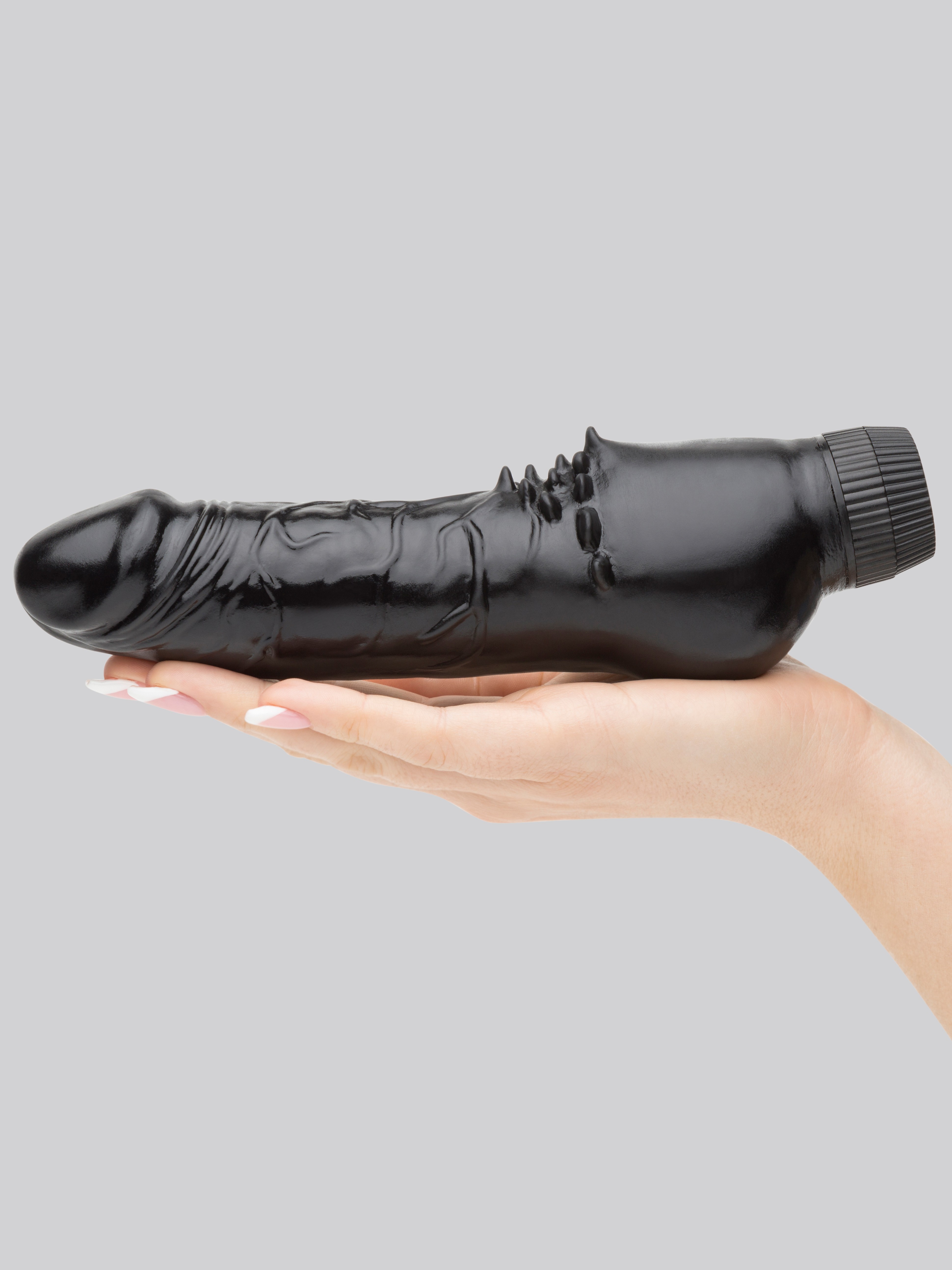 BASICS Realistic Black Dildo Vibrator 6 Inch, Black, hi-res