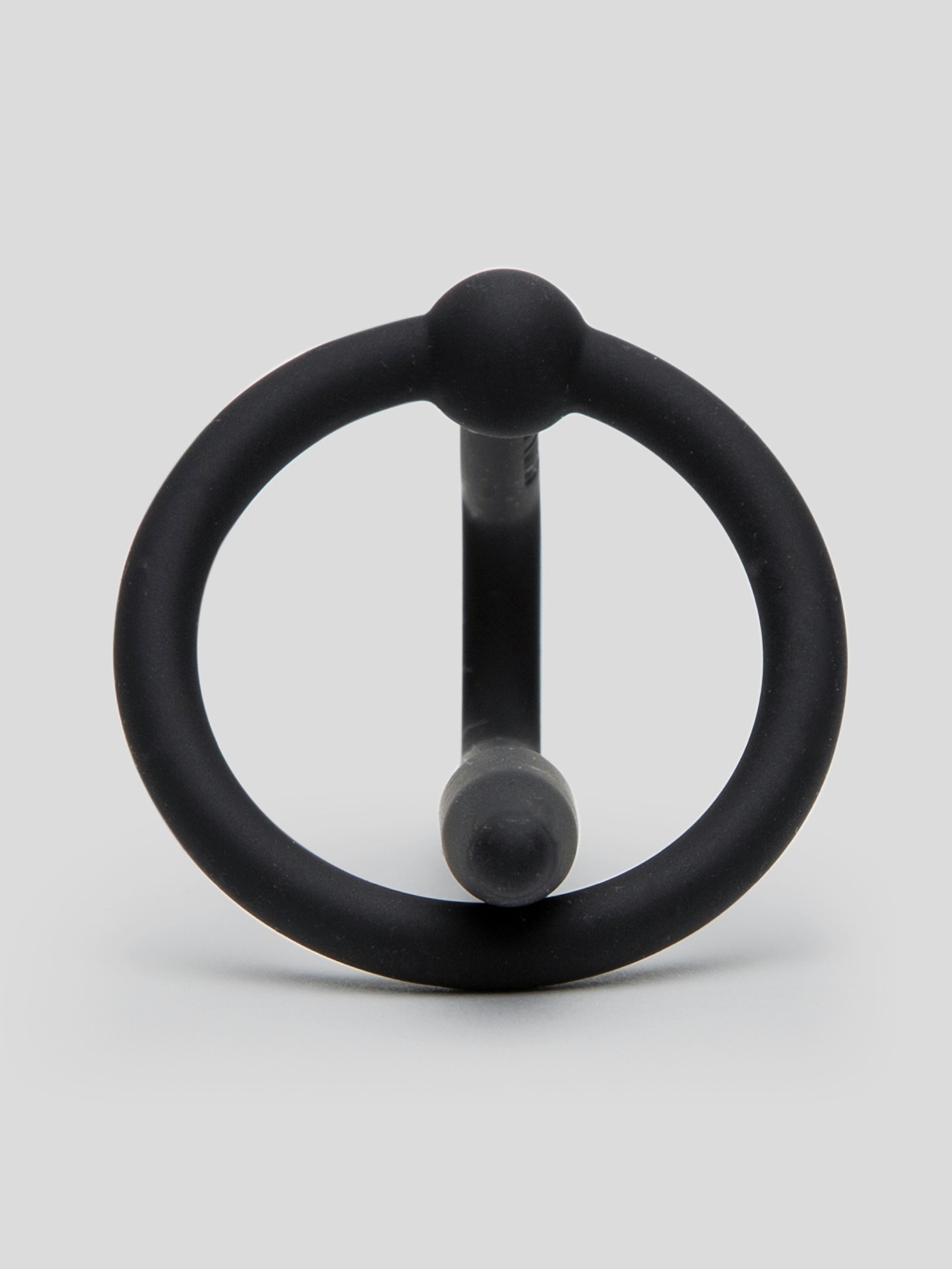 Titus Silicone Penis Plug with Glans Ring, Black, hi-res