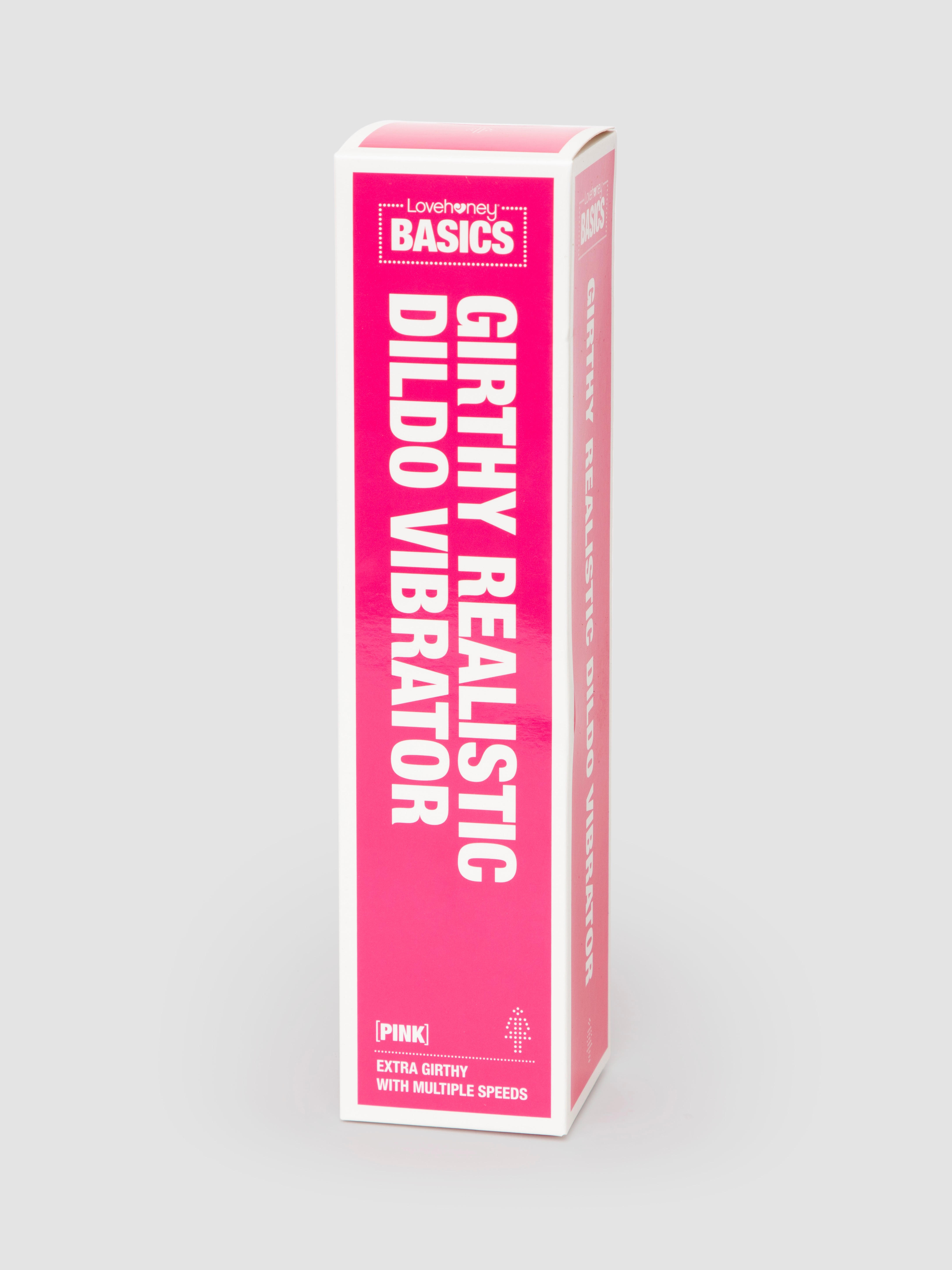 BASICS Girthy Realistic Dildo Vibrator 8 Inch, Pink, hi-res