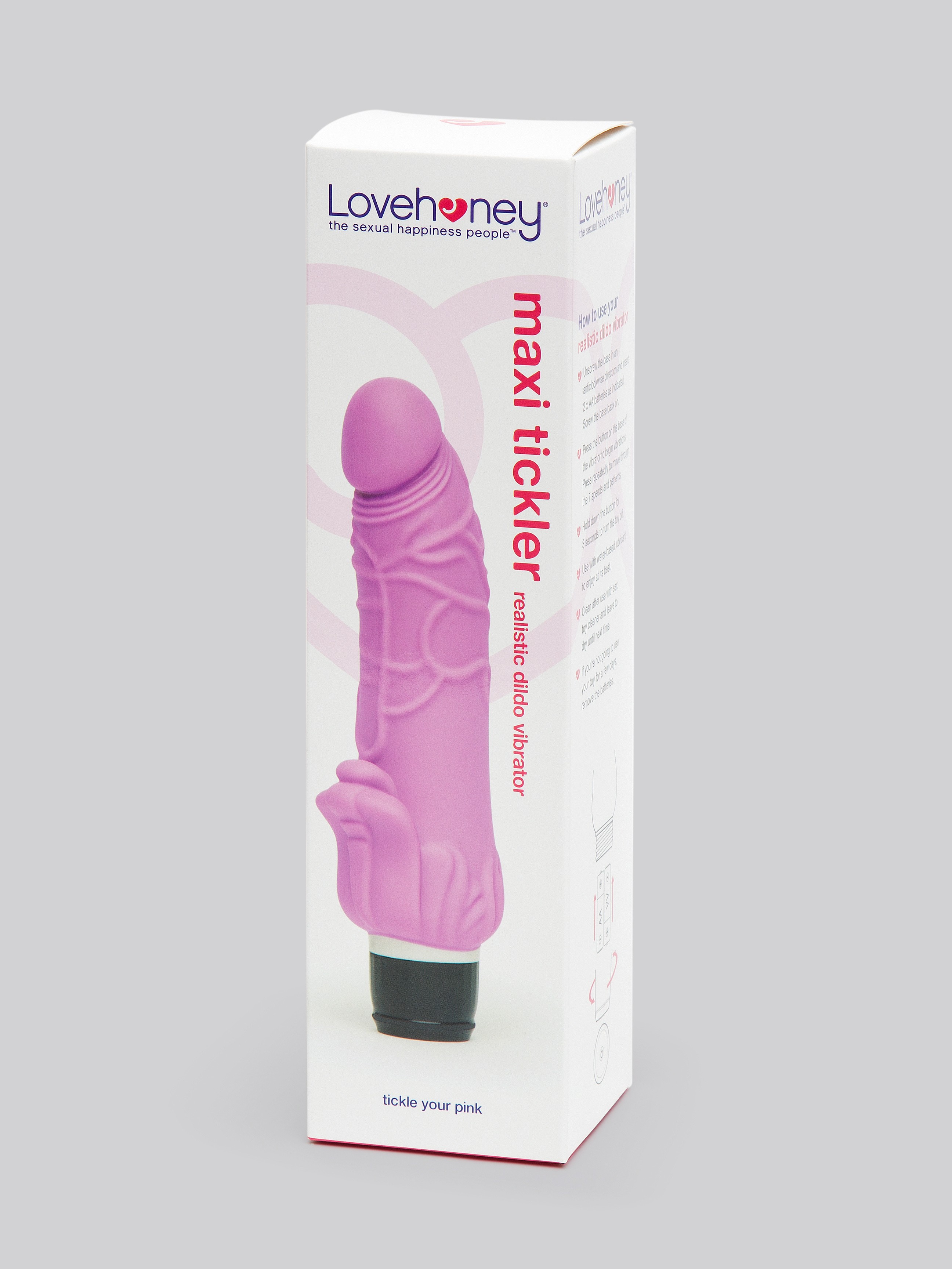 Lovehoney Silicone 7 Function Triple Tickler Realistic Dildo Vibrator 6.5 Inch, Pink, hi-res