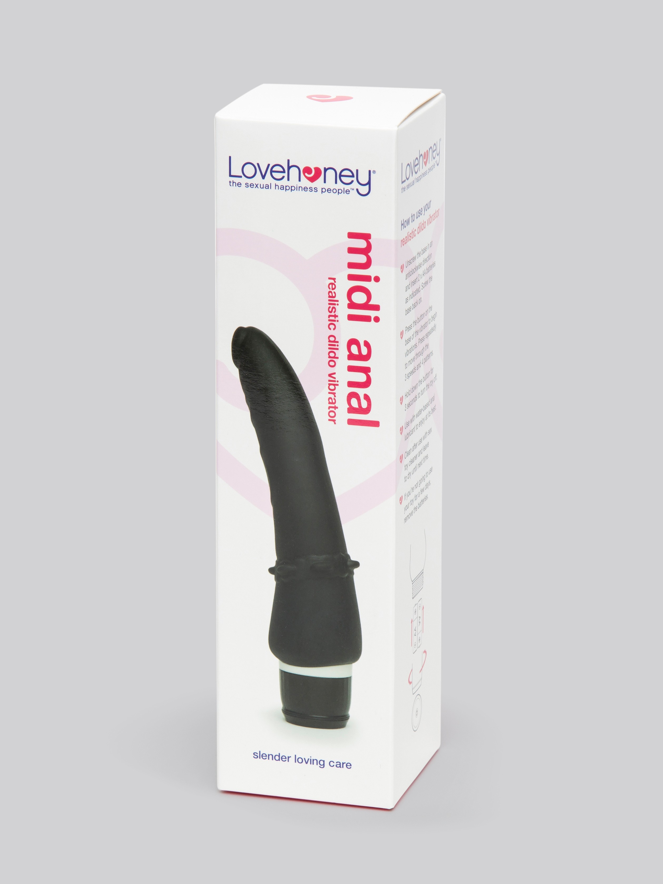 Lovehoney Silicone 7 Function Realistic Anal Dildo Vibrator 5 Inch, Black, hi-res
