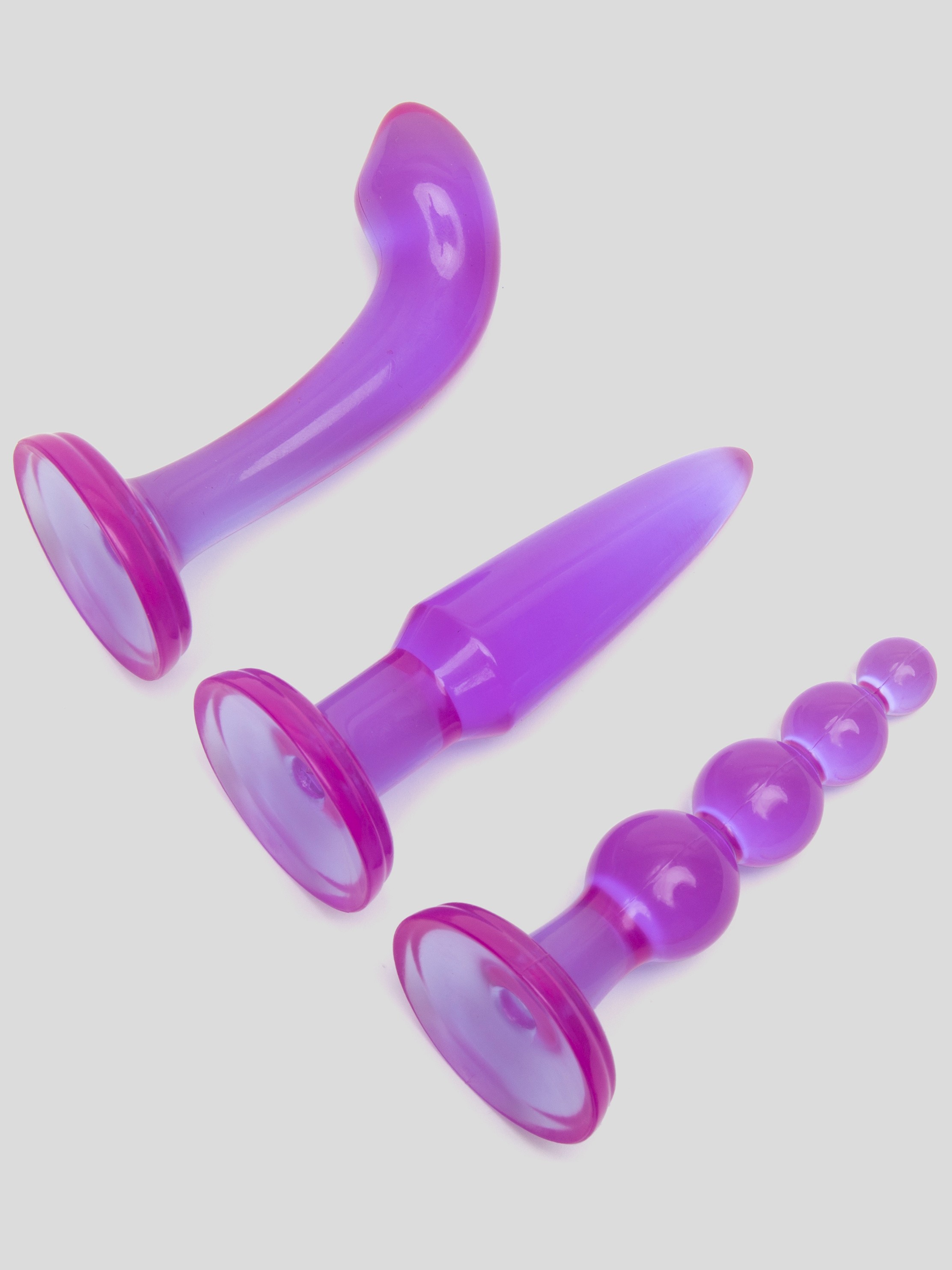 BASICS Anal Play Butt Plug Kit (4 Piece), Purple, hi-res