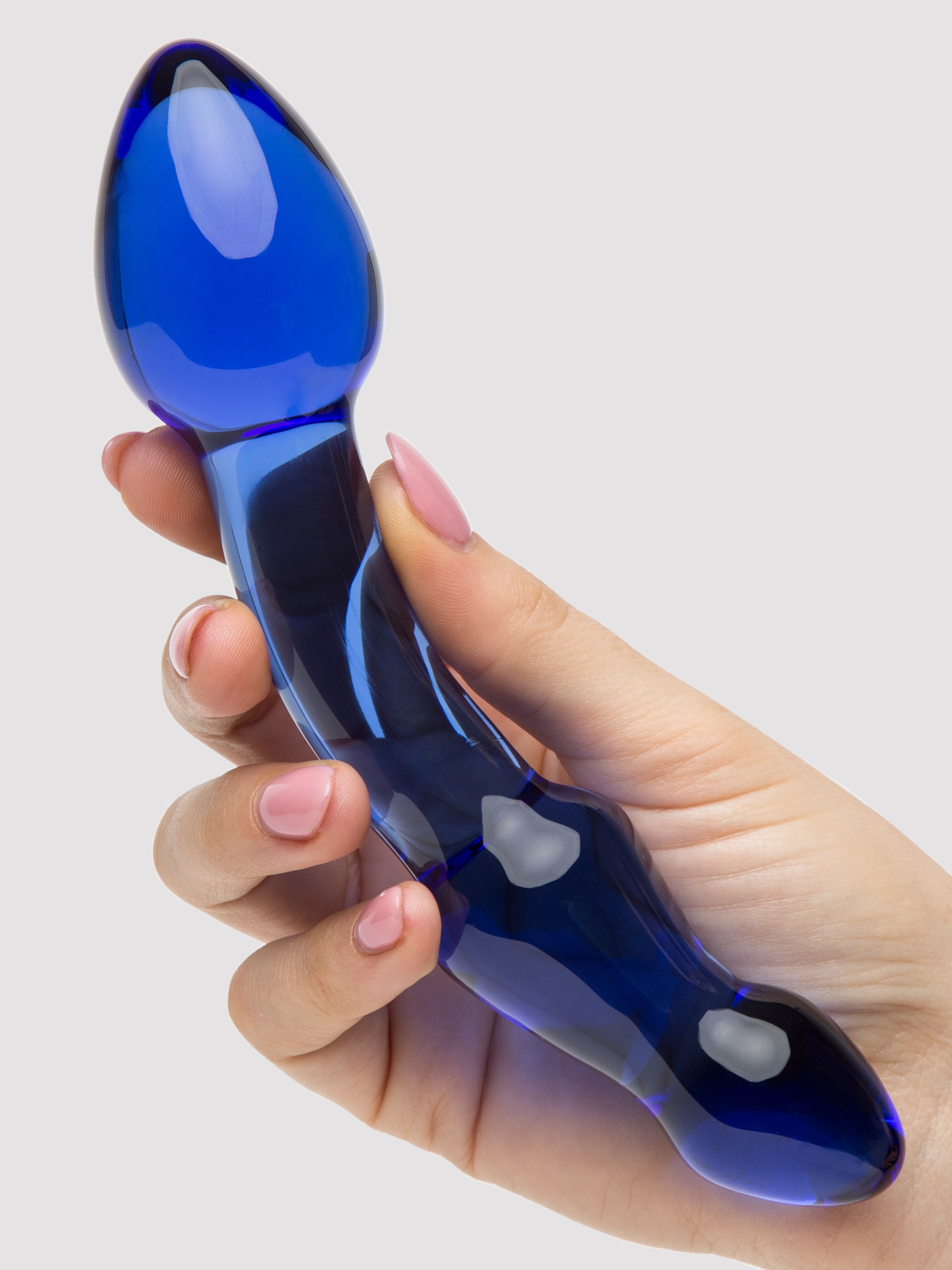 Chrystalino Double-Ended Glass Dildo, Blue, hi-res