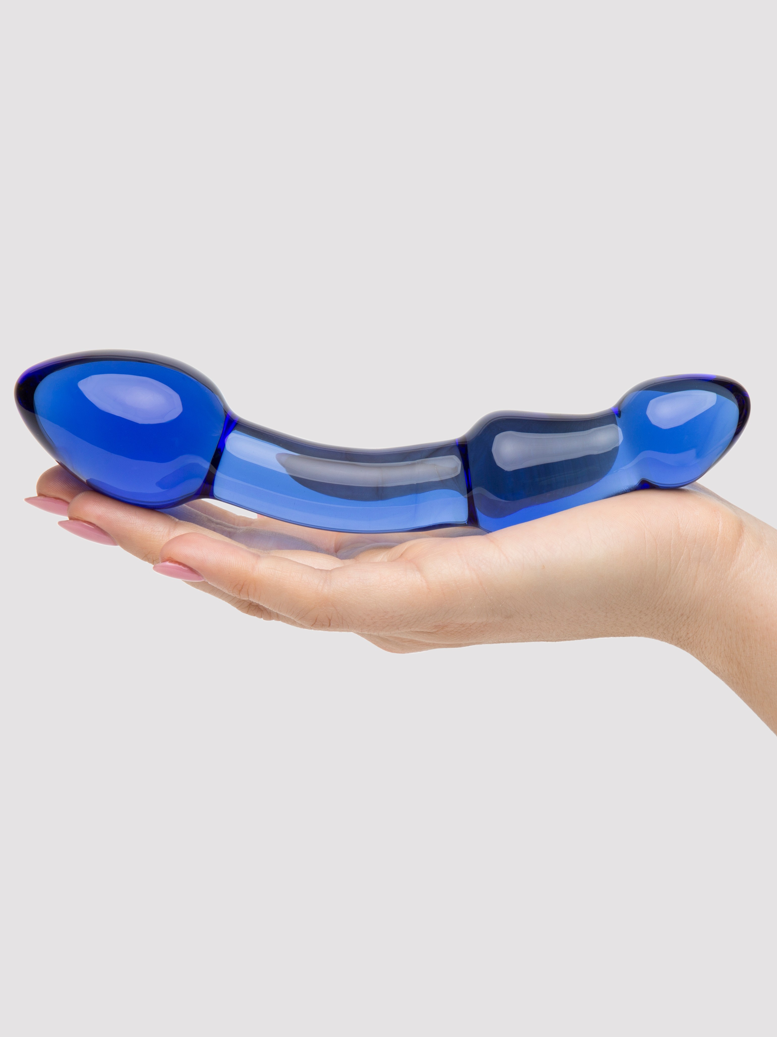 Chrystalino Double-Ended Glass Dildo, Blue, hi-res