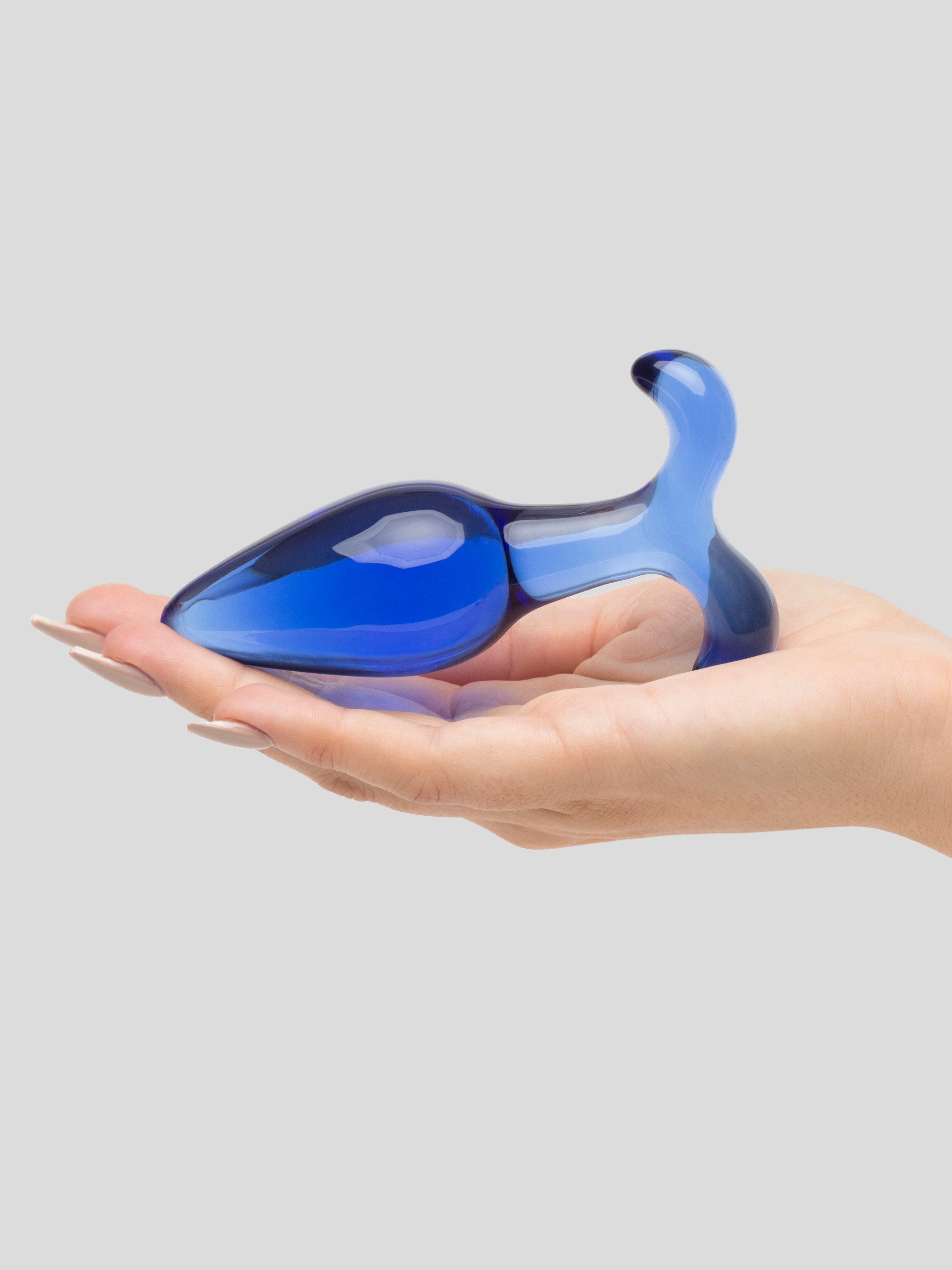 Chrystalino Expert Glass Butt Plug 4 Inch, Blue, hi-res