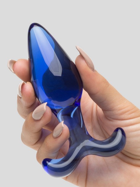 Chrystalino Expert Glass Butt Plug 4 Inch, Blue, hi-res