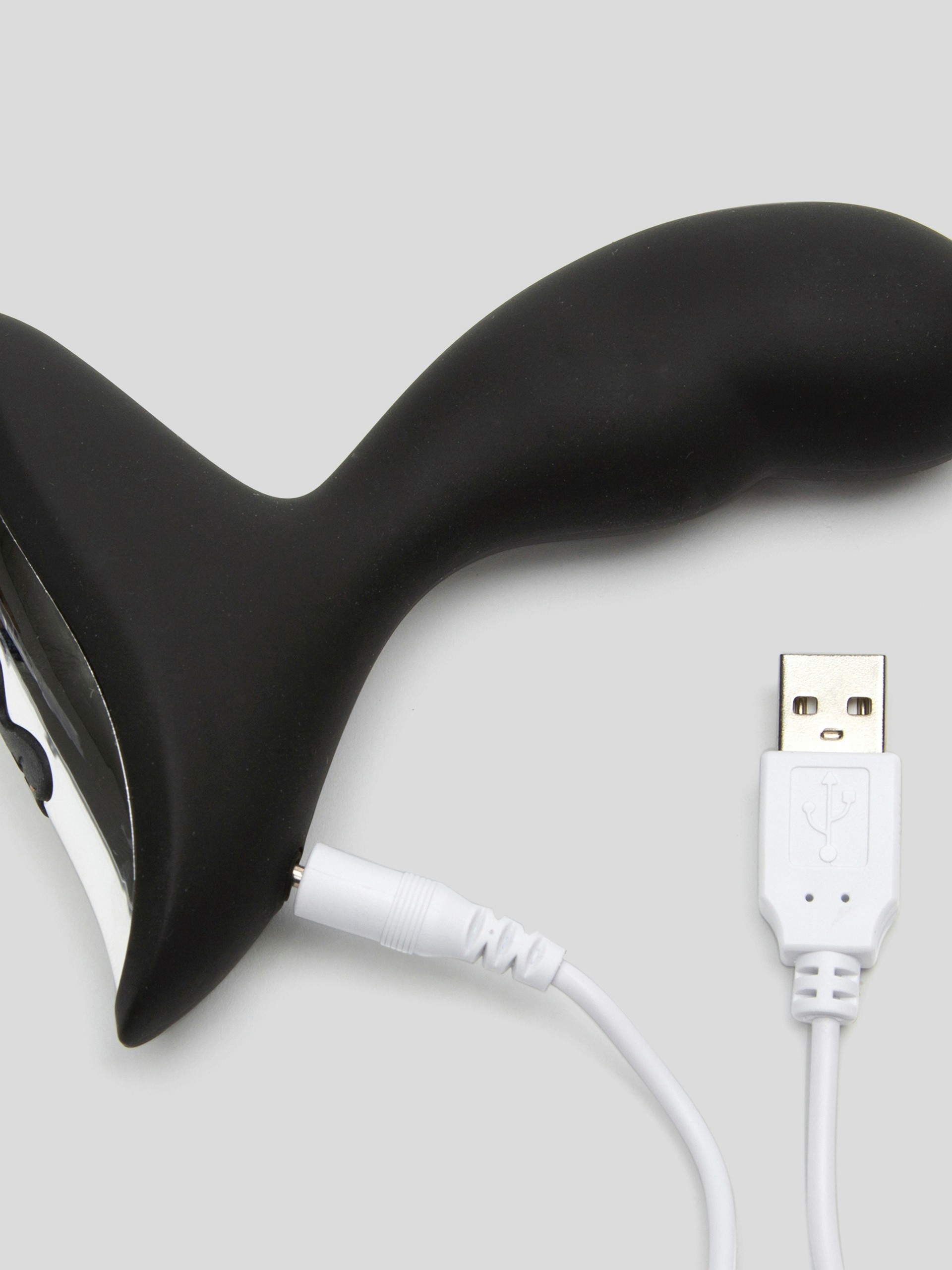 Rechargeable 10 Function Silicone Prostate Massager, Black, hi-res