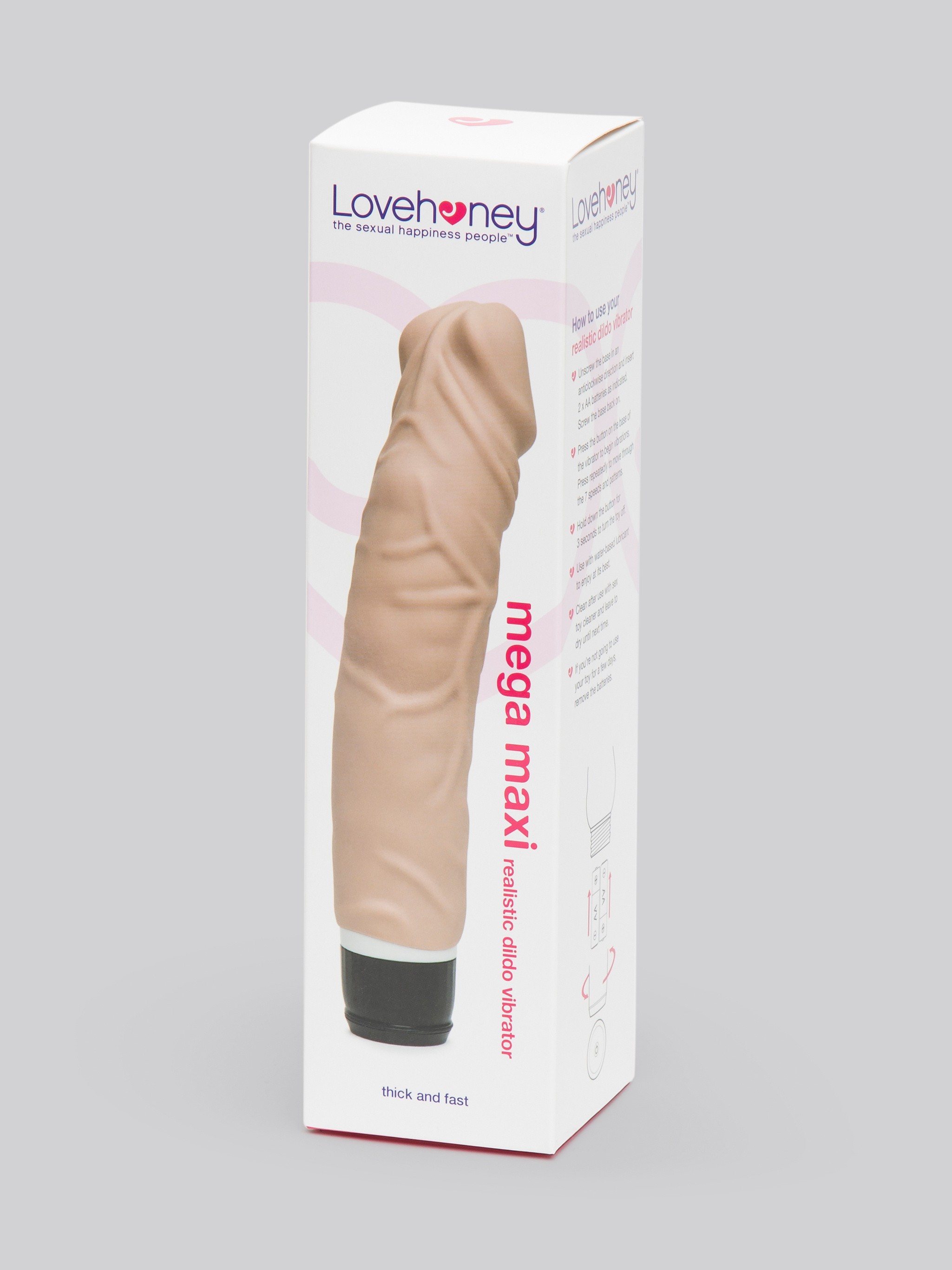 Lovehoney Silicone 7 Function Extra Girthy Realistic Vibrator 8 Inch, Flesh Pink, hi-res