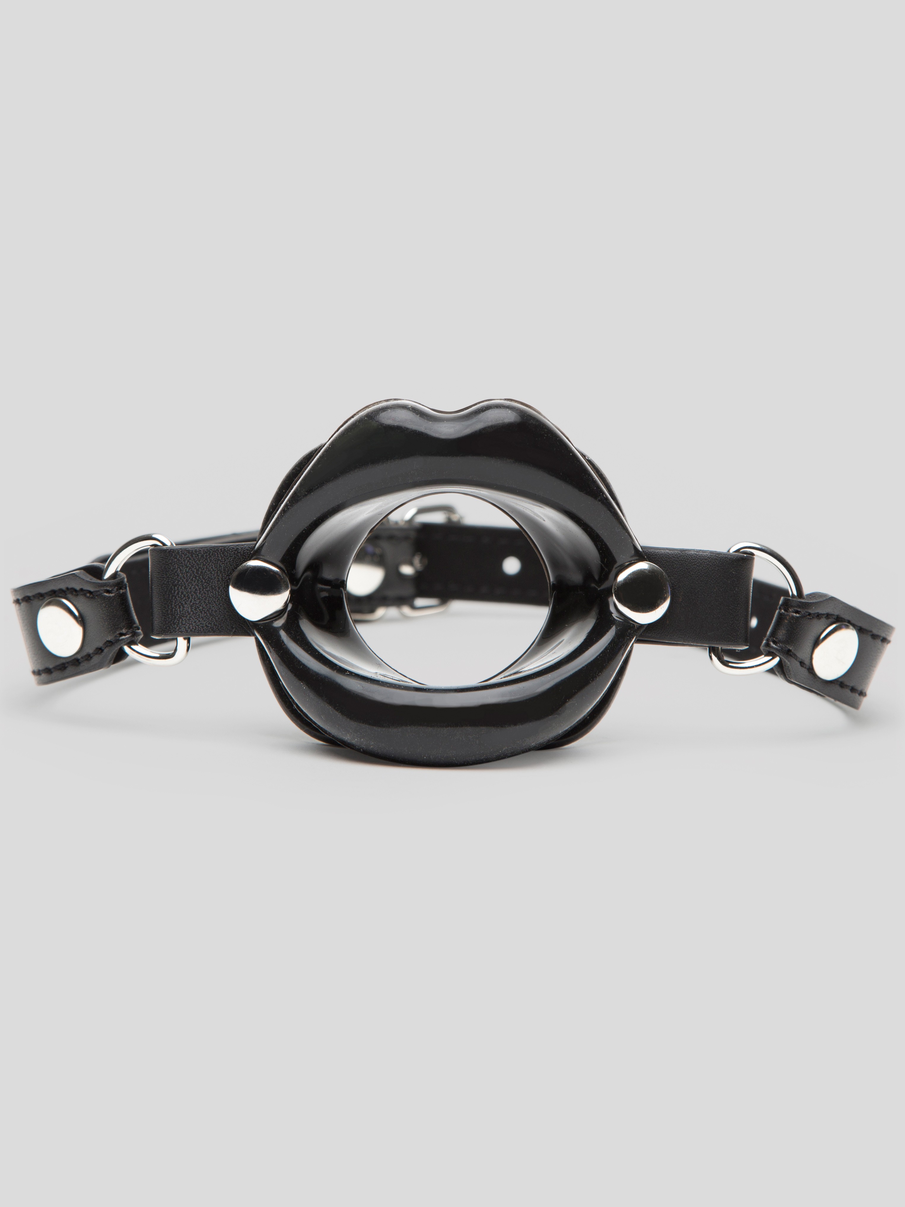 DOMINIX Deluxe Silicone Open Mouth Lip Gag 1.5-Inches Diameter, Black, hi-res