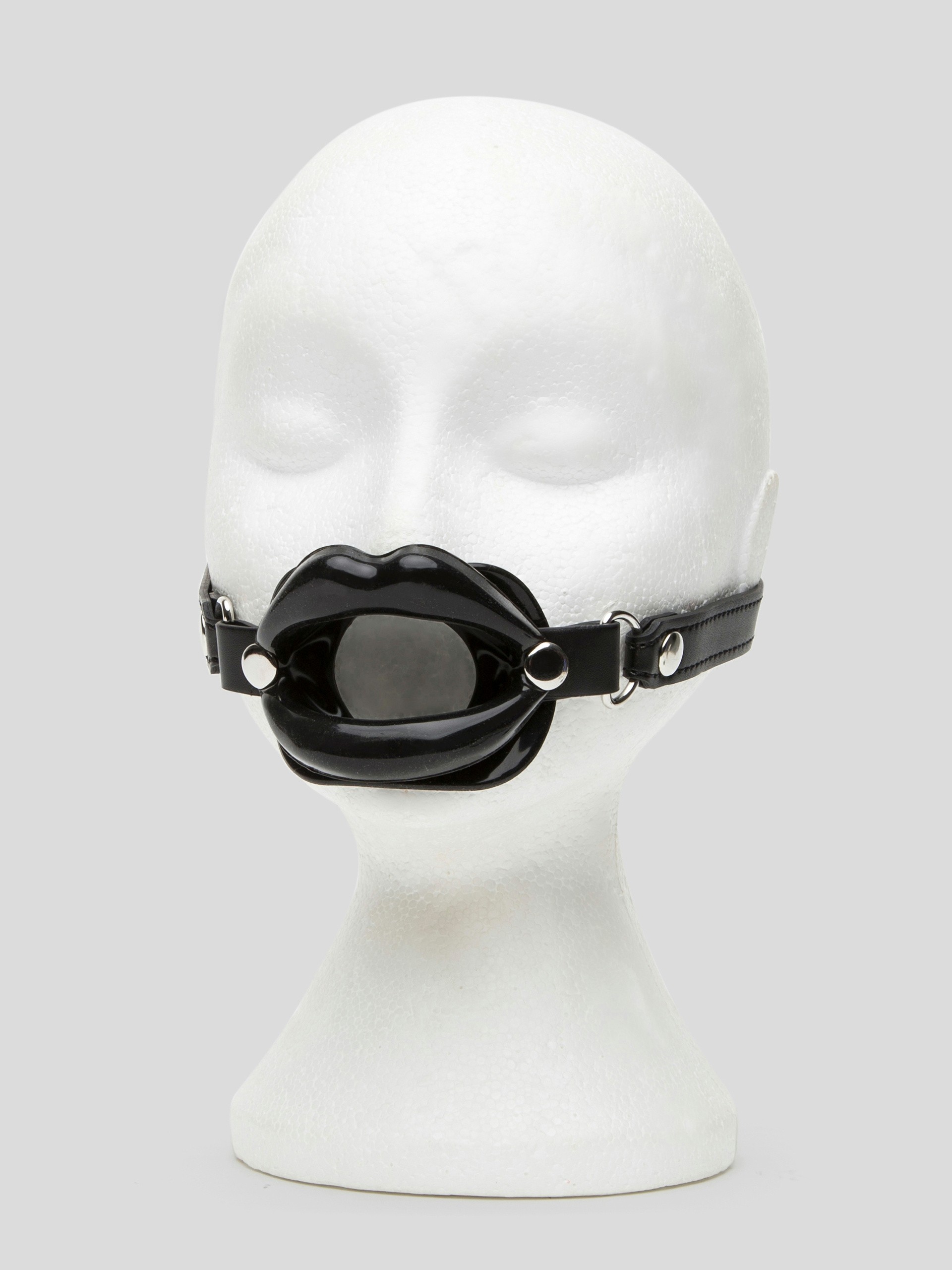 DOMINIX Deluxe Silicone Open Mouth Lip Gag 1.5-Inches Diameter, Black, hi-res