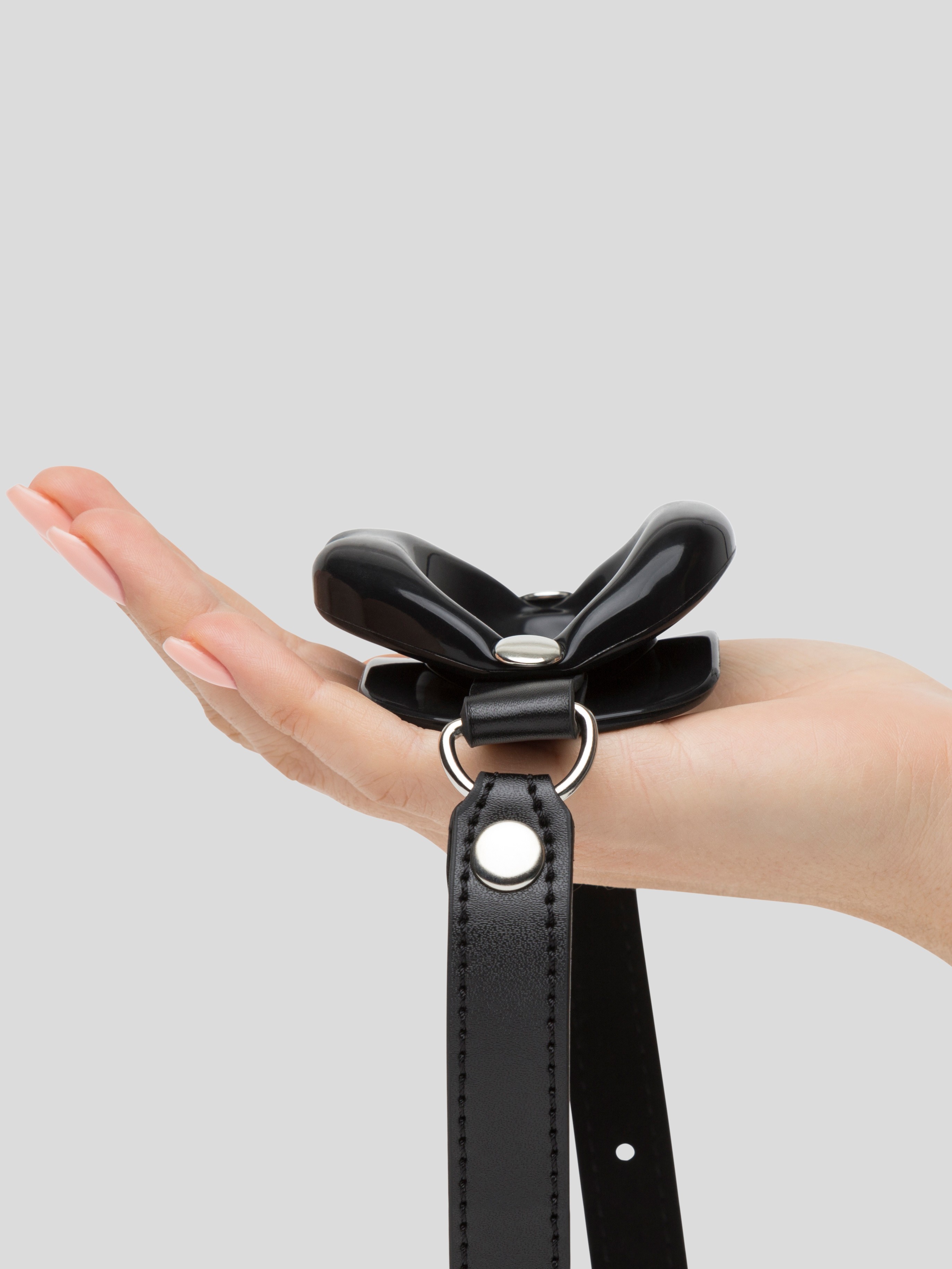 DOMINIX Deluxe Silicone Open Mouth Lip Gag 1.5-Inches Diameter, Black, hi-res