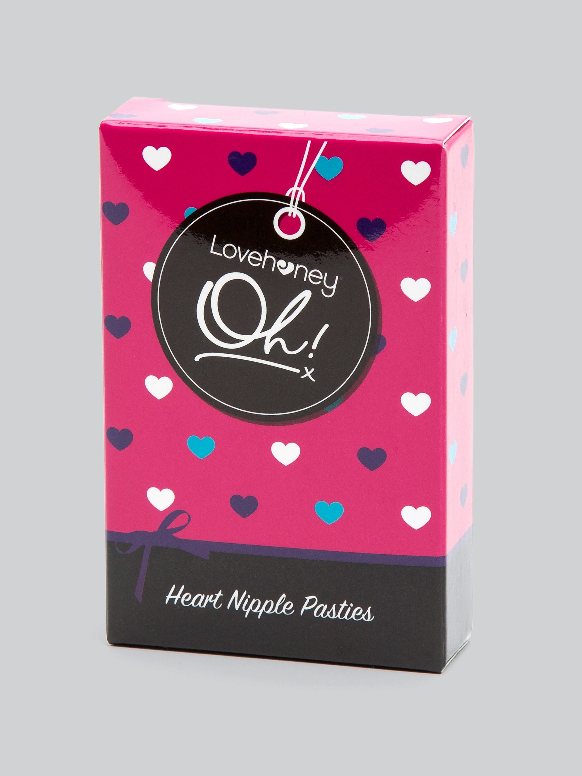 Lovehoney Oh! Heart Shaped Nipple Pasties, Black, hi-res