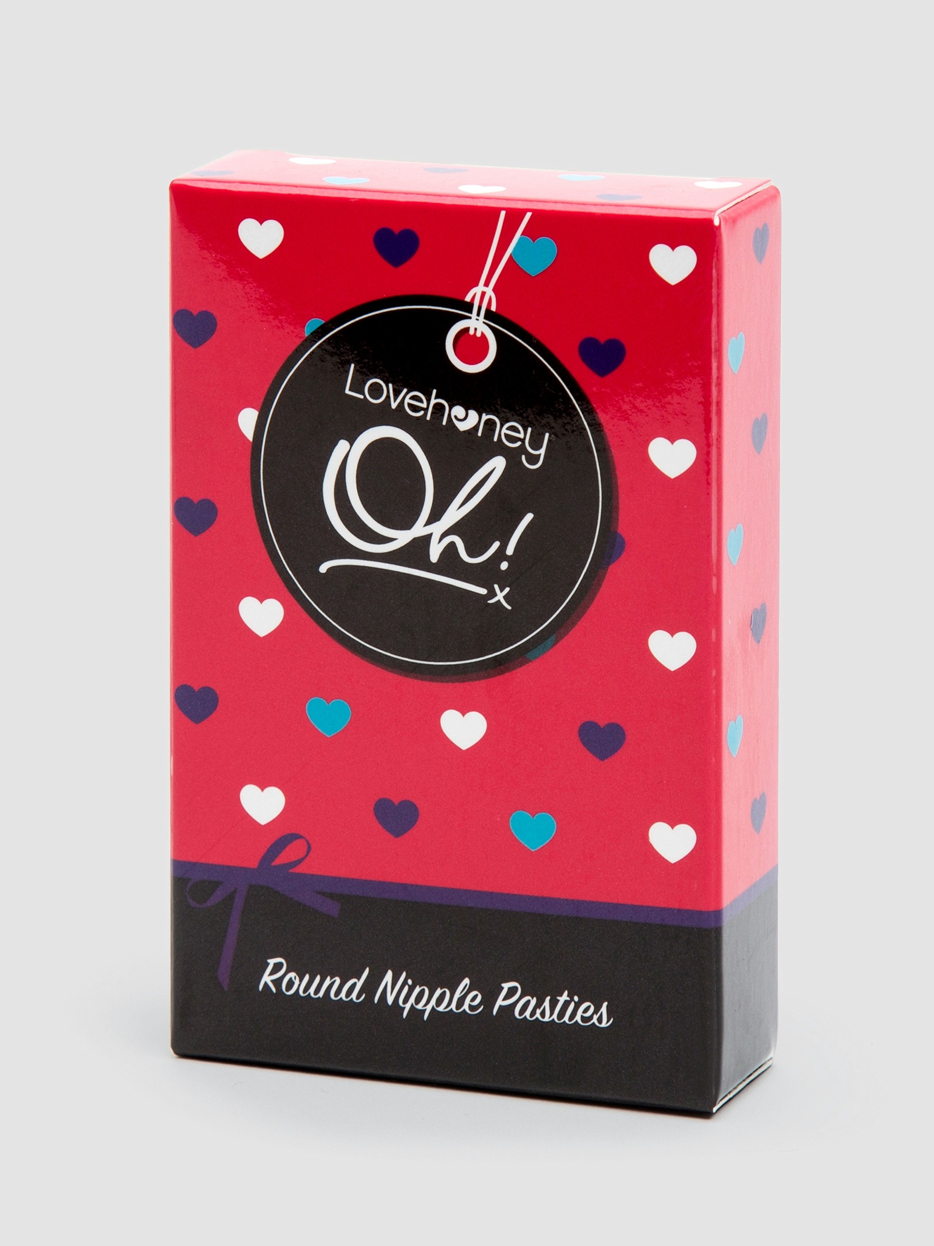 Lovehoney Oh! Round Wet Look Nipple Pasties, Black, hi-res