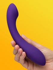 Desire Luxury Weighted Curved Silicone Dildo, Purple, hi-res