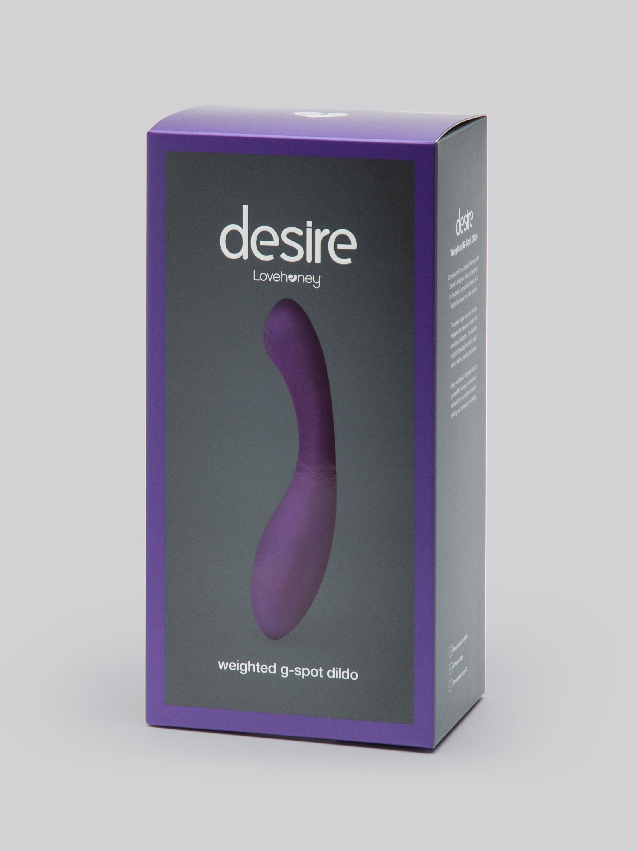 Desire Luxury Weighted Curved Silicone Dildo, Purple, hi-res